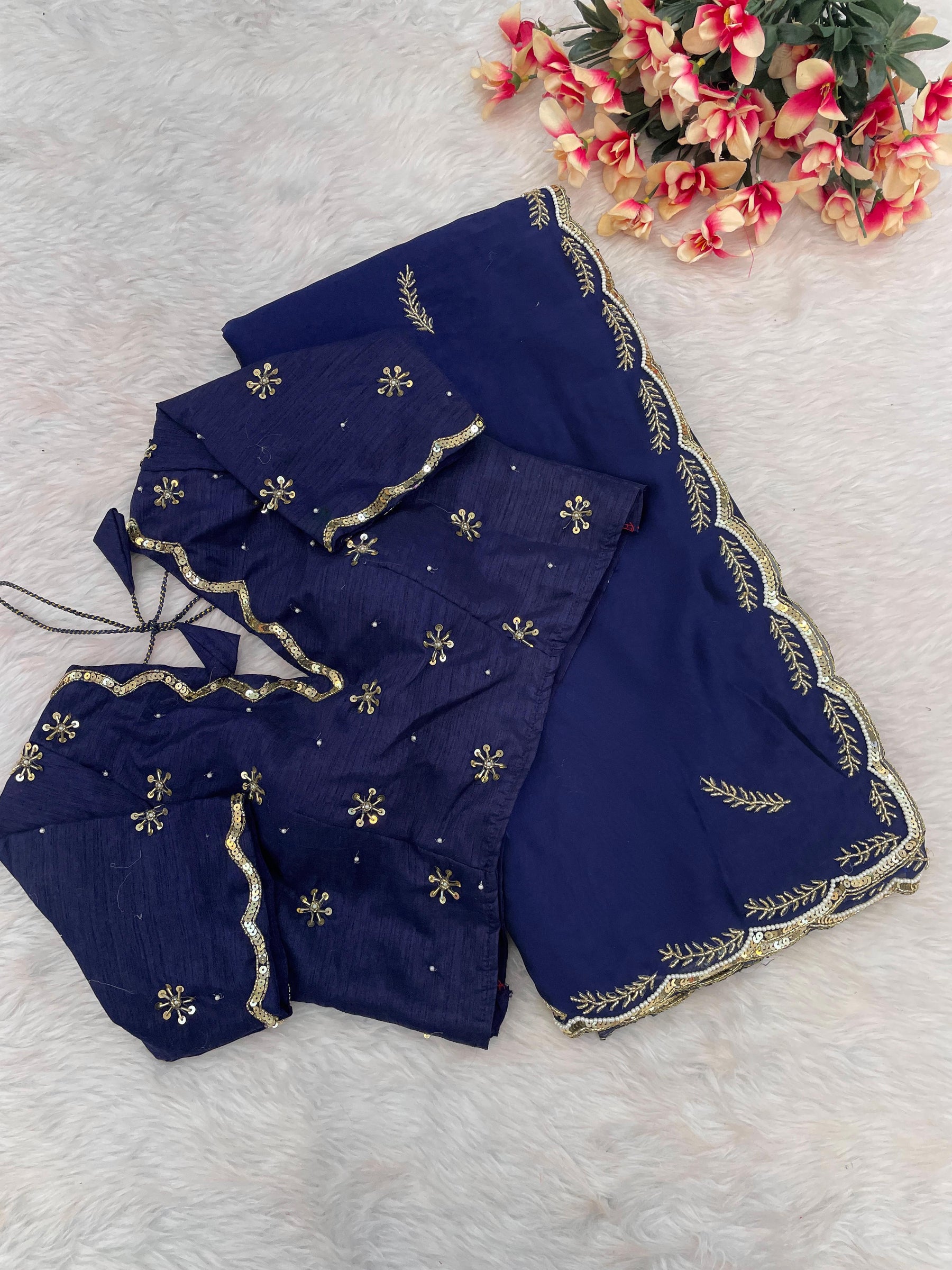 Rangoli Silk Handwork Saree