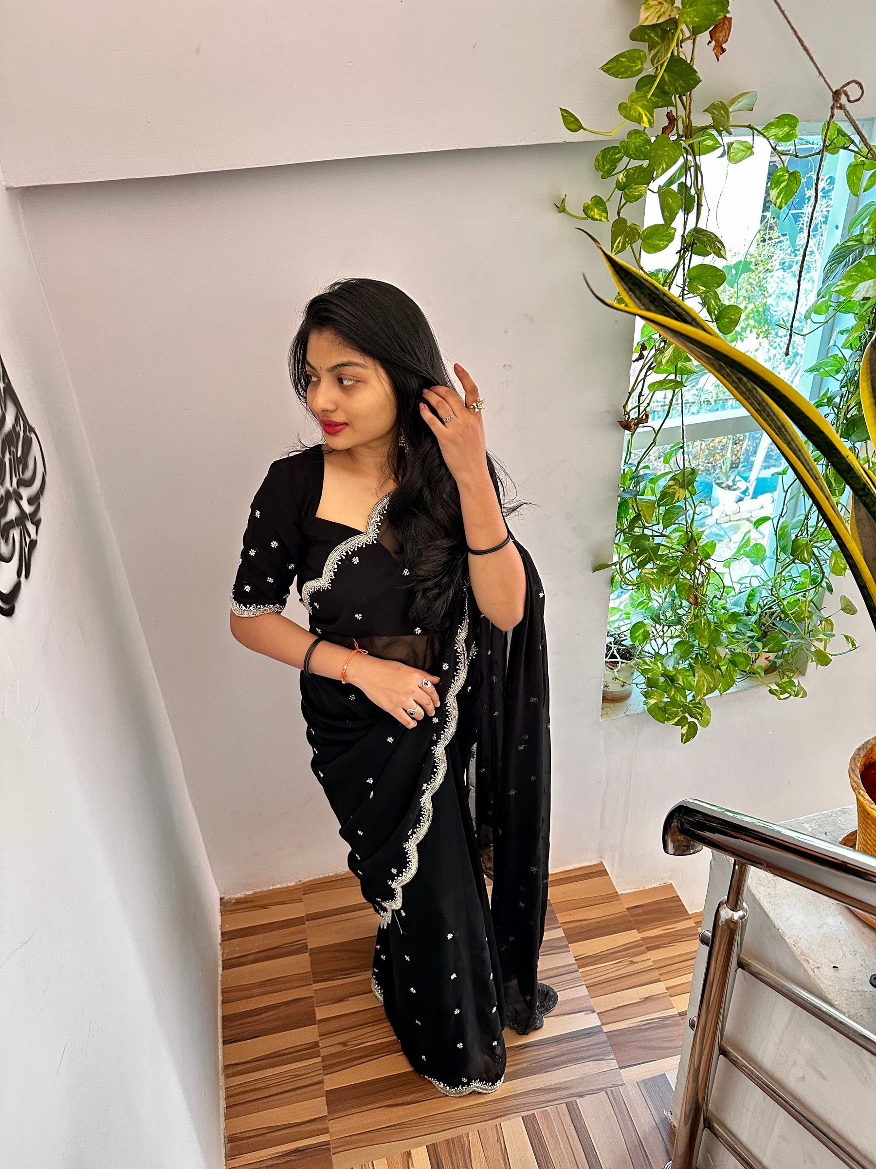 Kathya - Exclusive Georgette Handwork Saree ✨