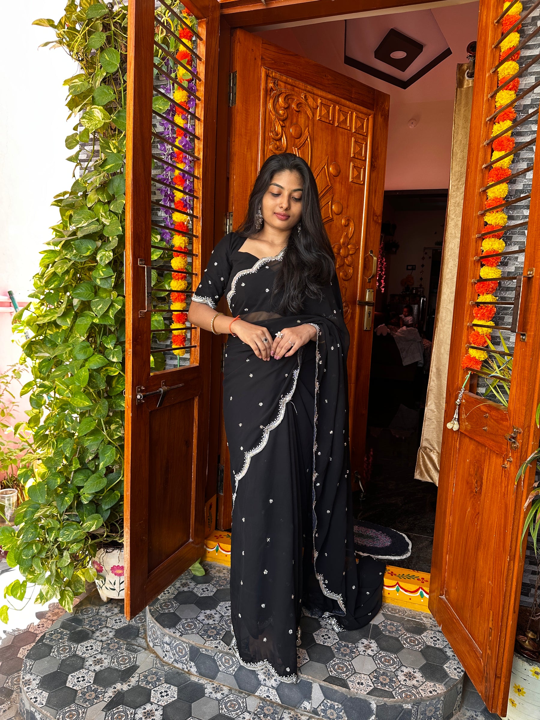 Kathya - Exclusive Georgette Handwork Saree ✨