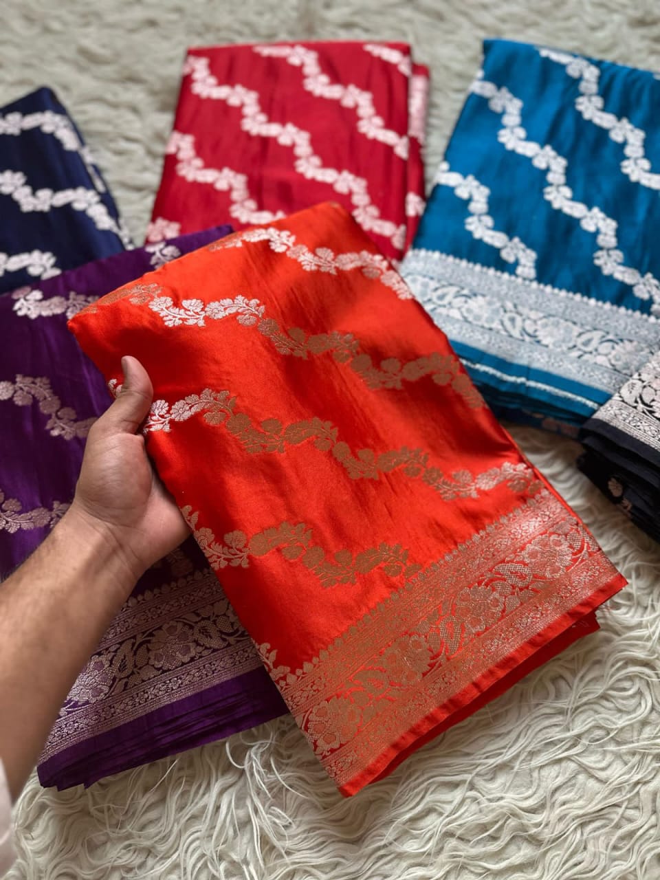Pure Handloom Banarasi Mashru Katan Soft Silk Saree ❤️