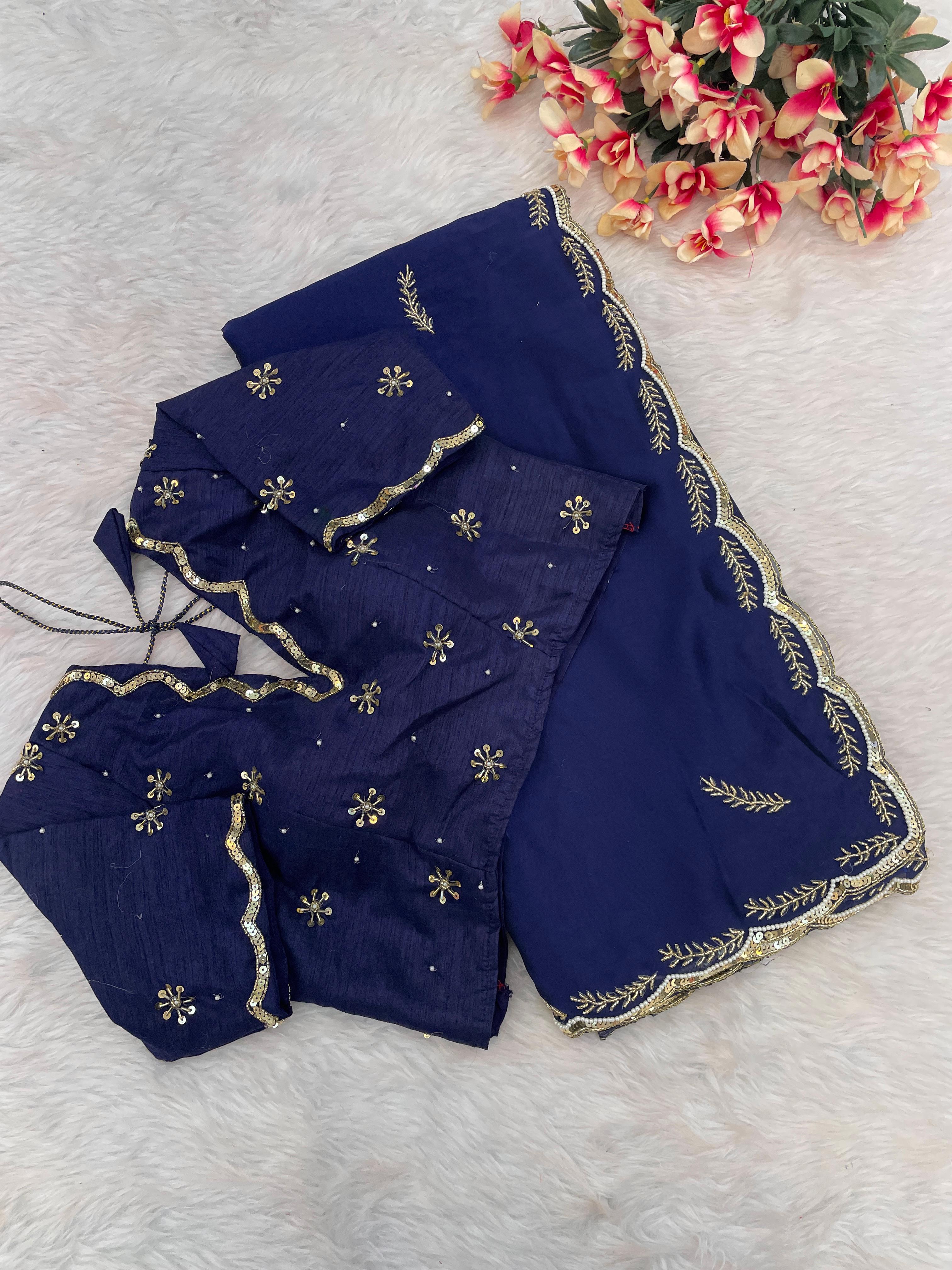 Rangoli Silk Handwork Saree
