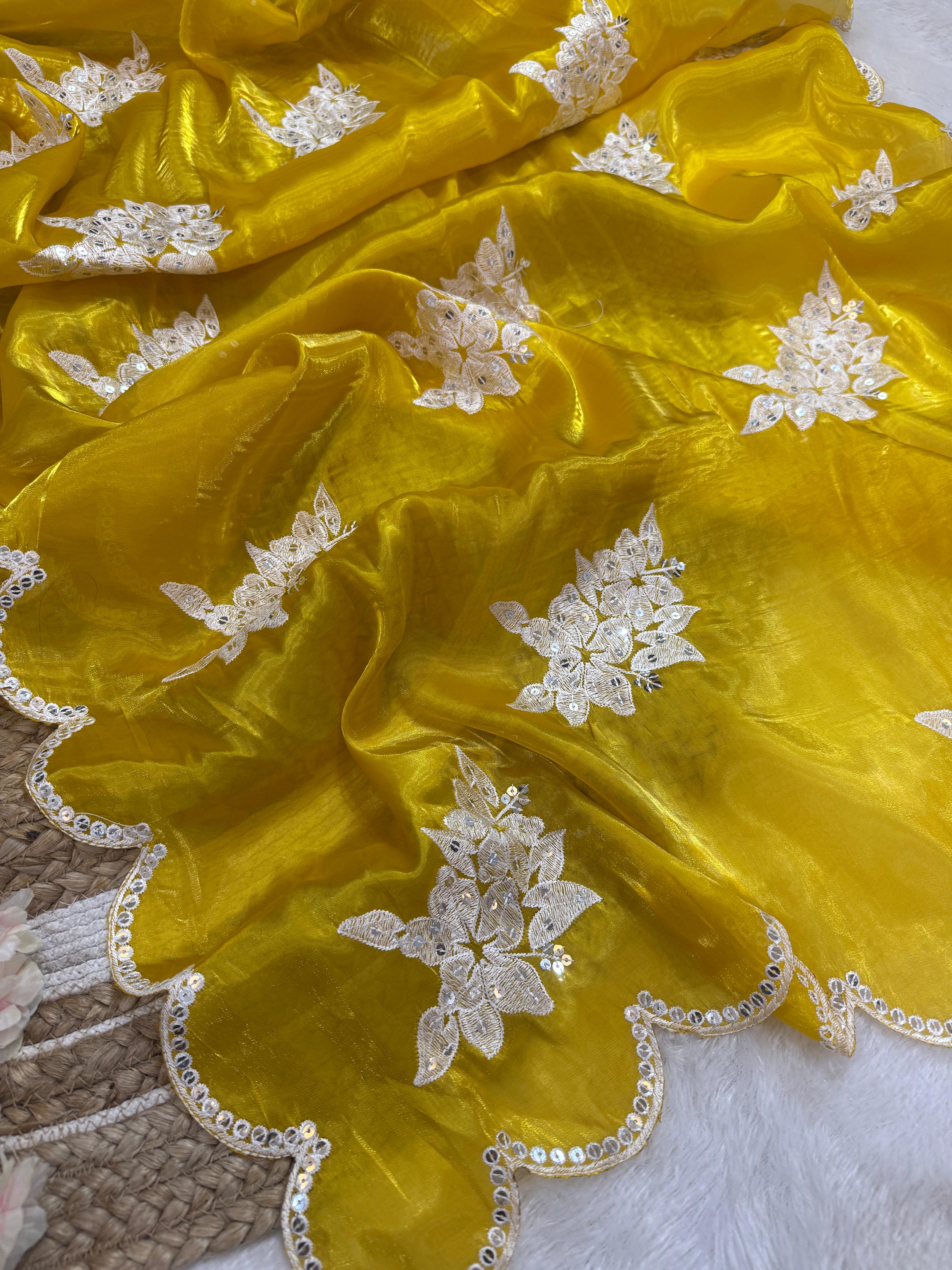 Soft Satin Organza saree ✨