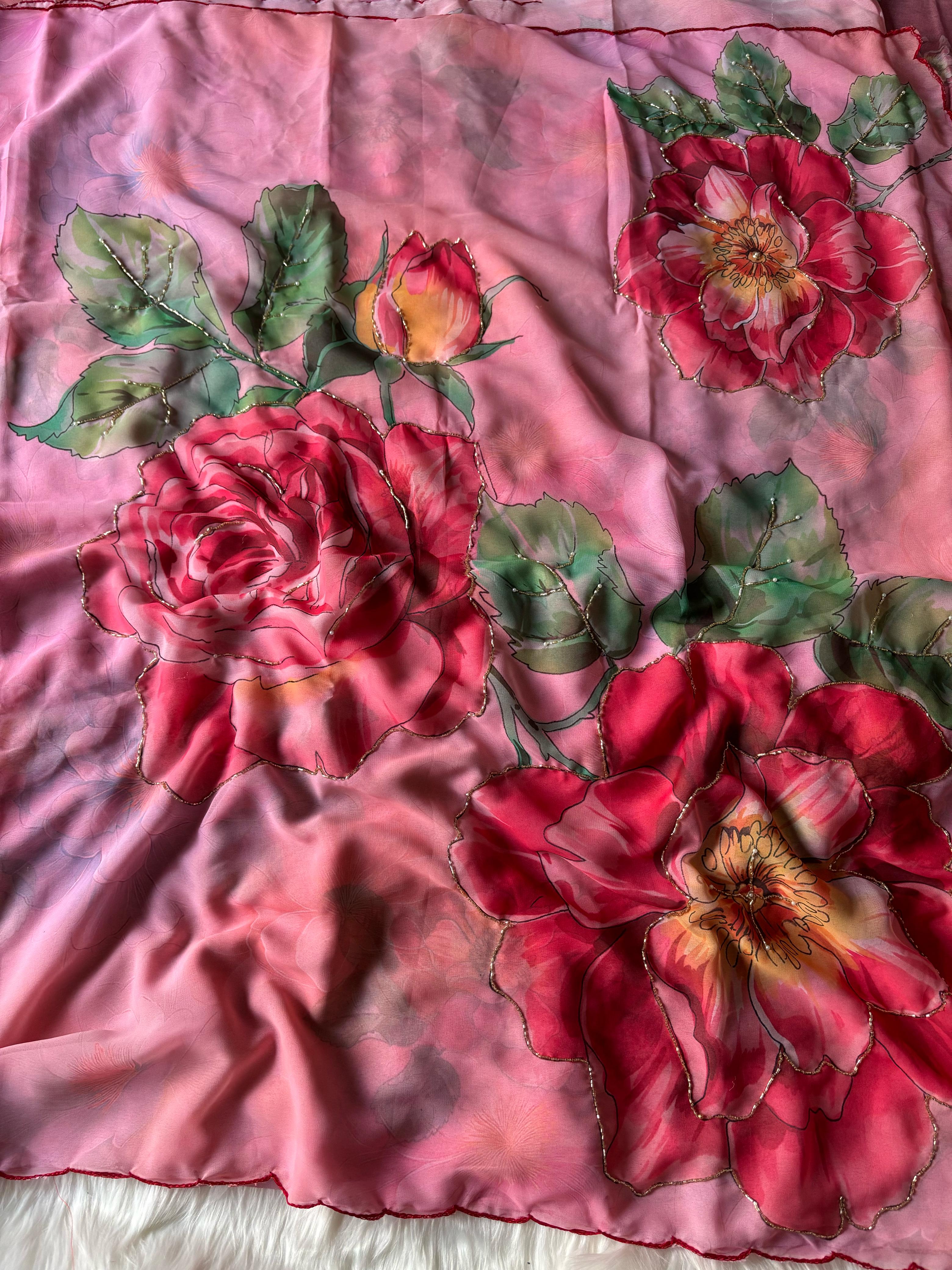 Floral print saree 🌺