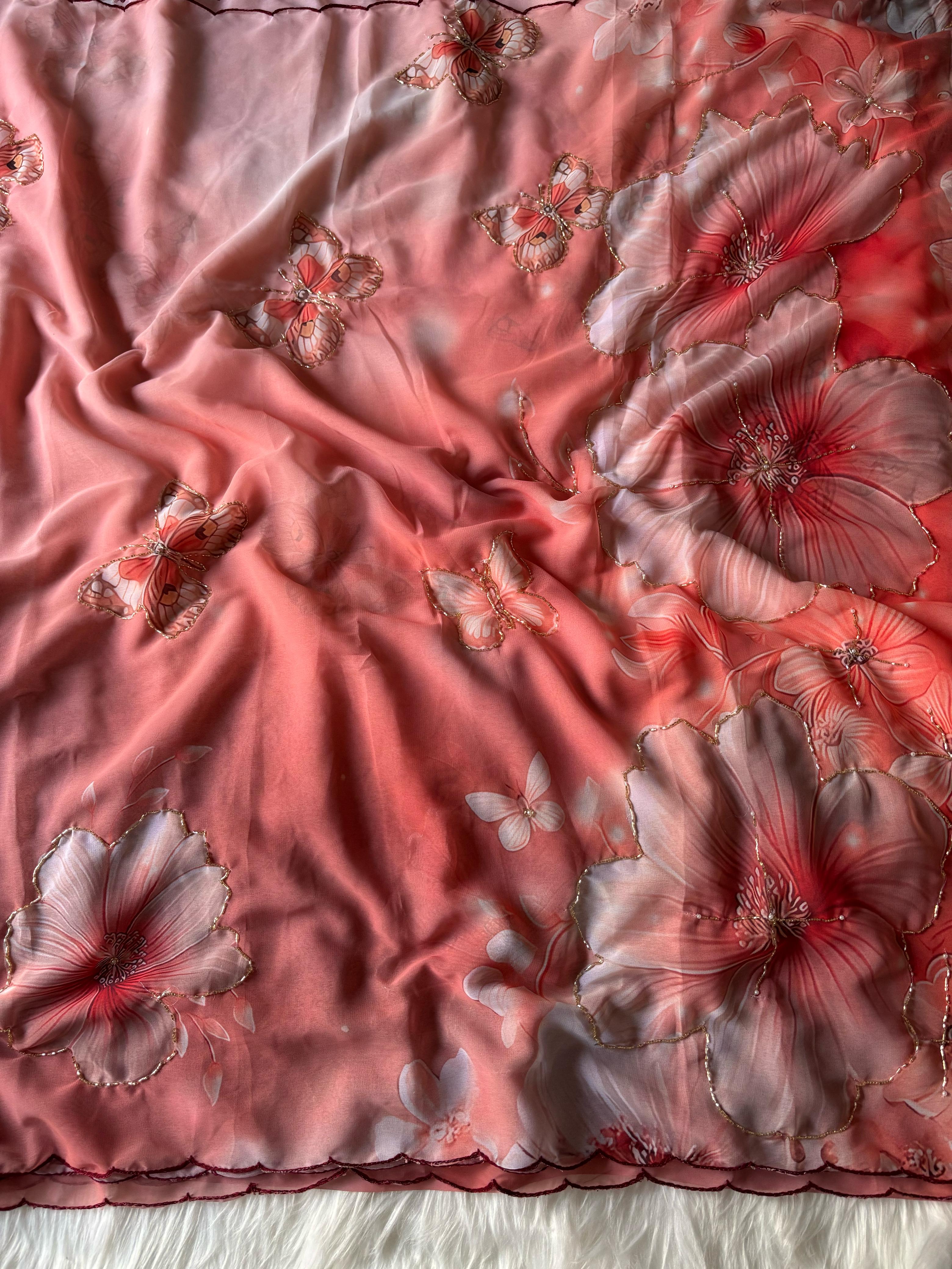 Floral print saree 🌺
