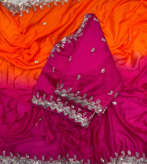 Soft Hand Dyeing Chinnon Saree ✨