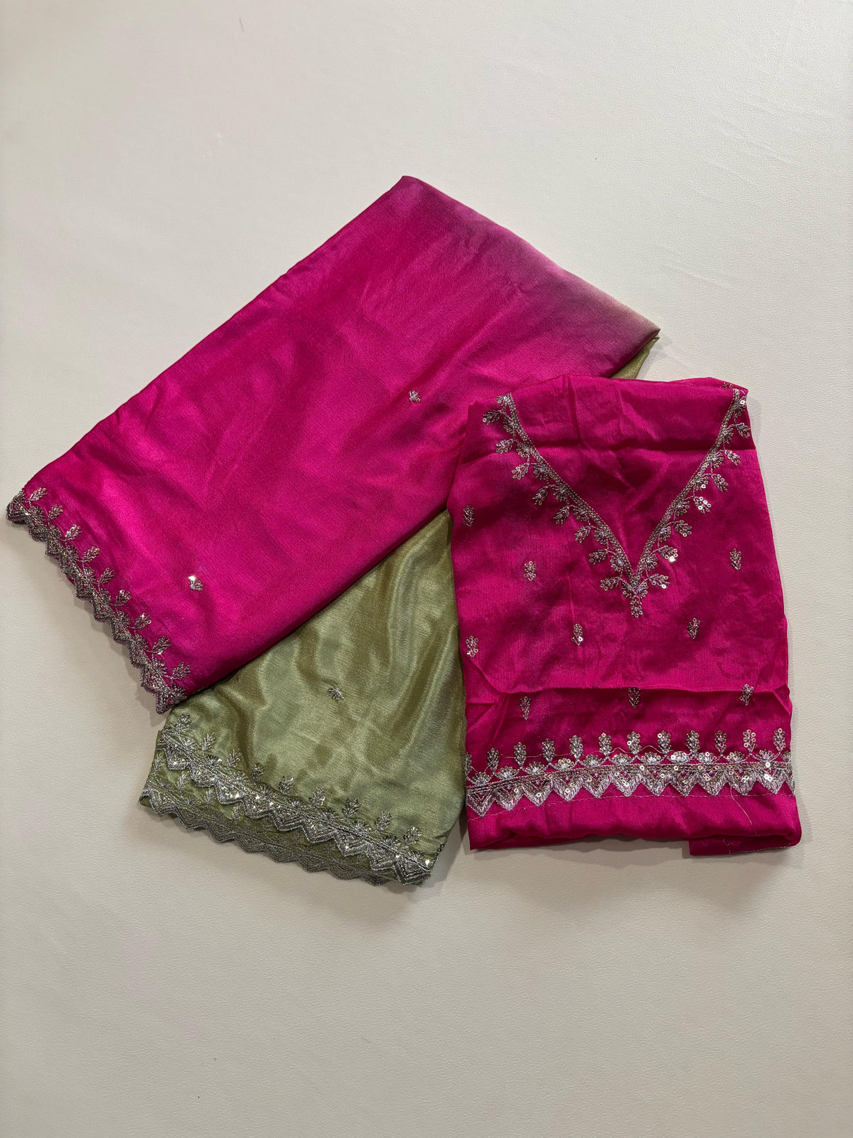 Soft Hand Dyeing Chinnon Saree ✨