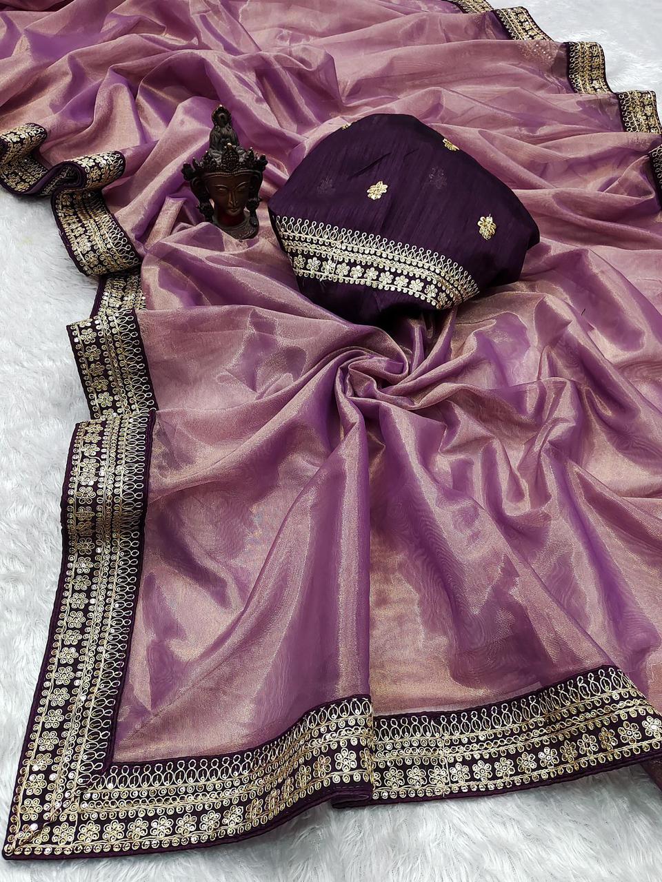 Pure Soft Tissue Zari Saree