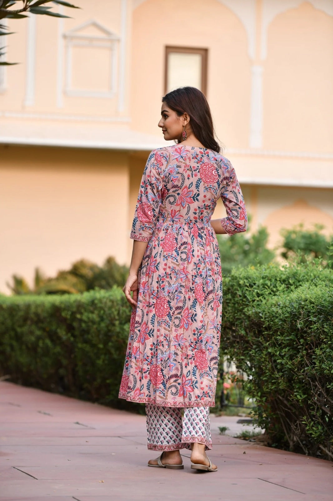 Floral Print Cotton Kurti Set