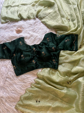 Crush Tissue work saree