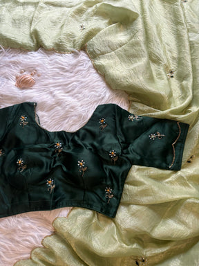 Crush Tissue work saree