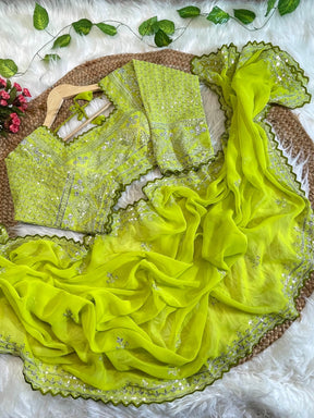 Georgette Embroidery work saree