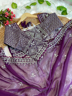 Georgette Embroidery work saree