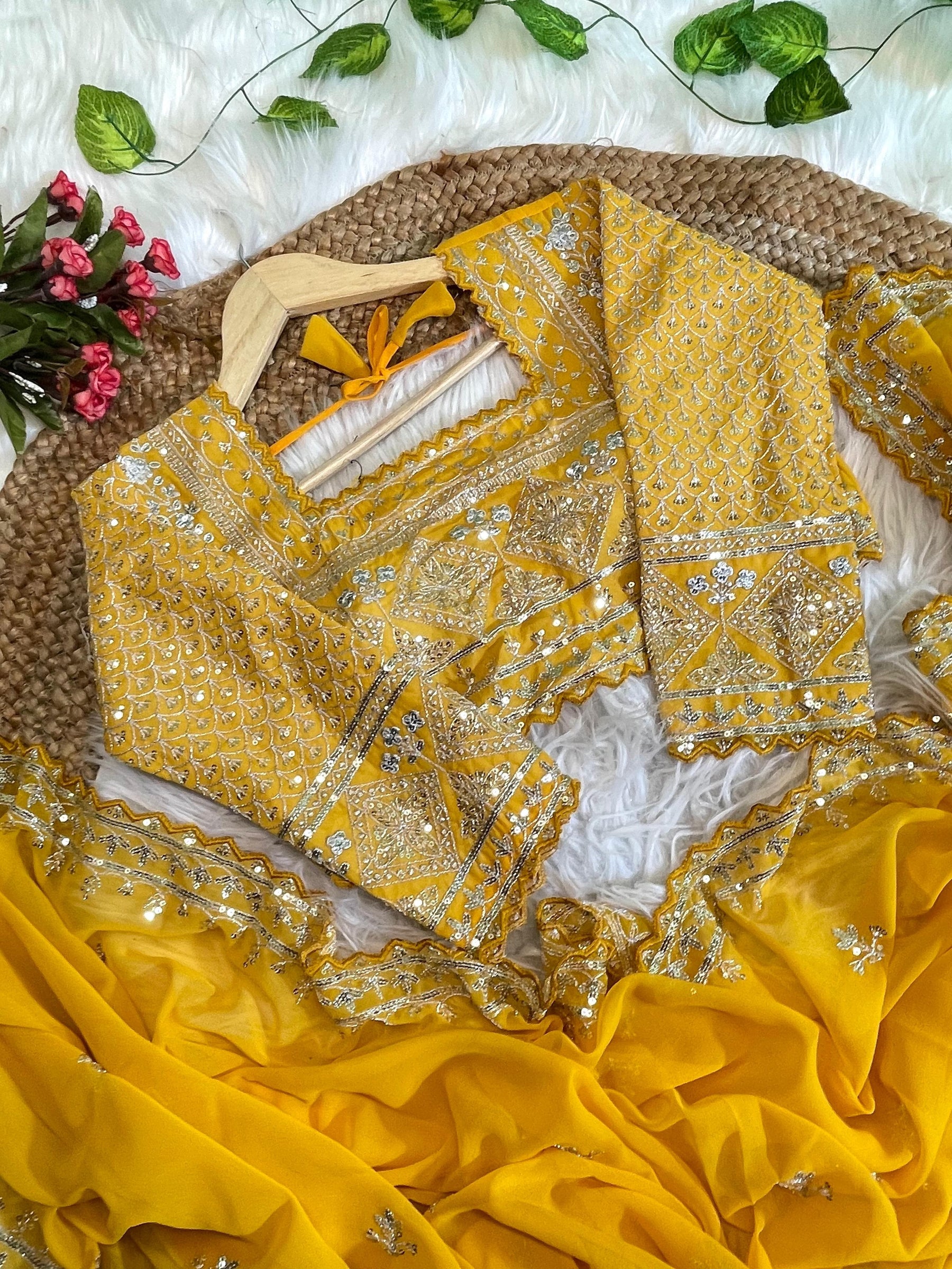 Georgette Embroidery work saree