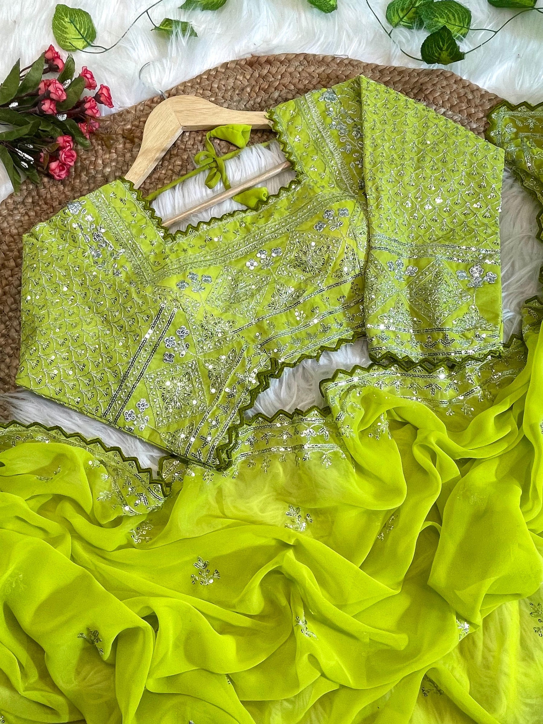 Georgette Embroidery work saree