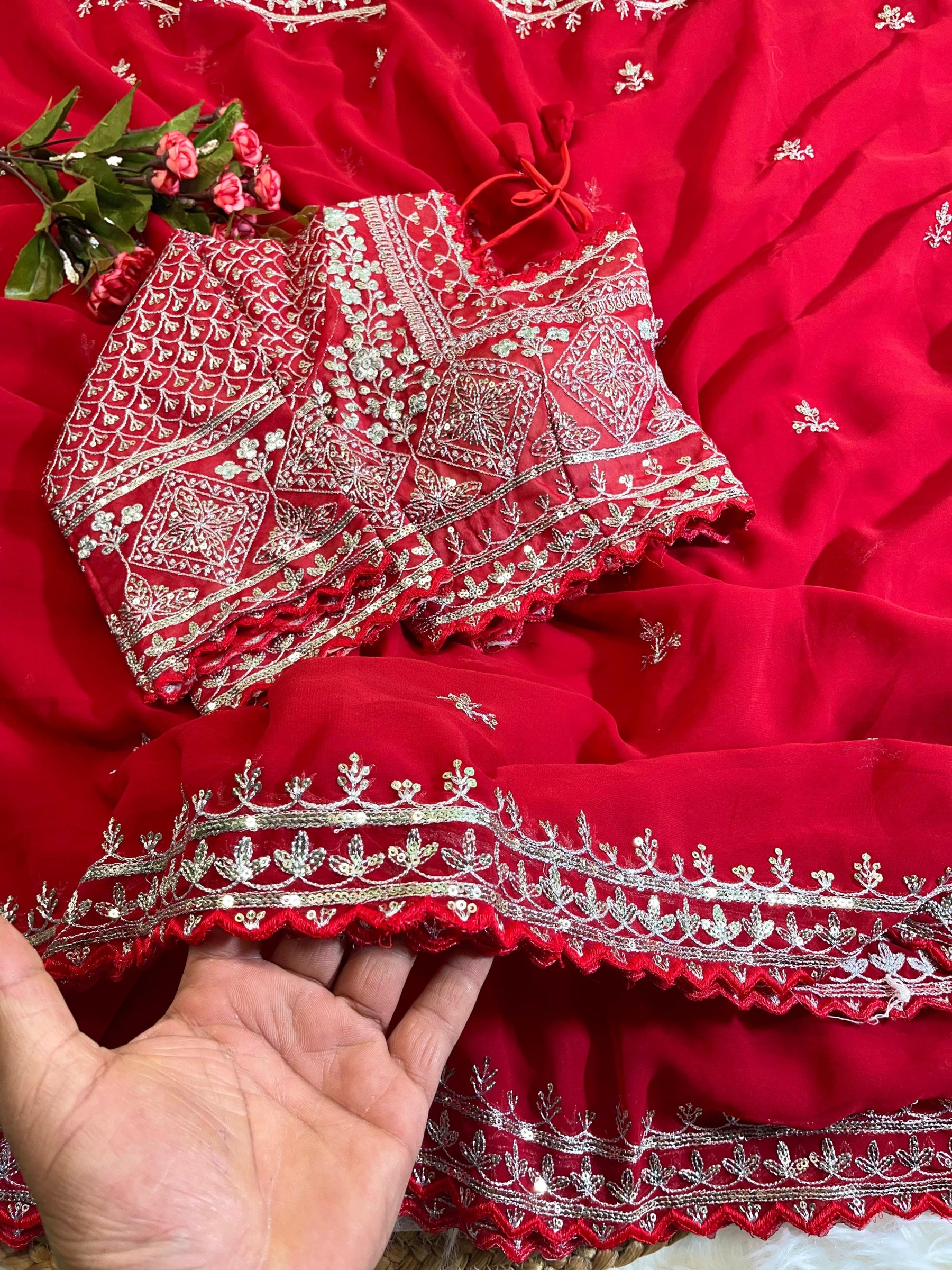 Georgette Embroidery work saree