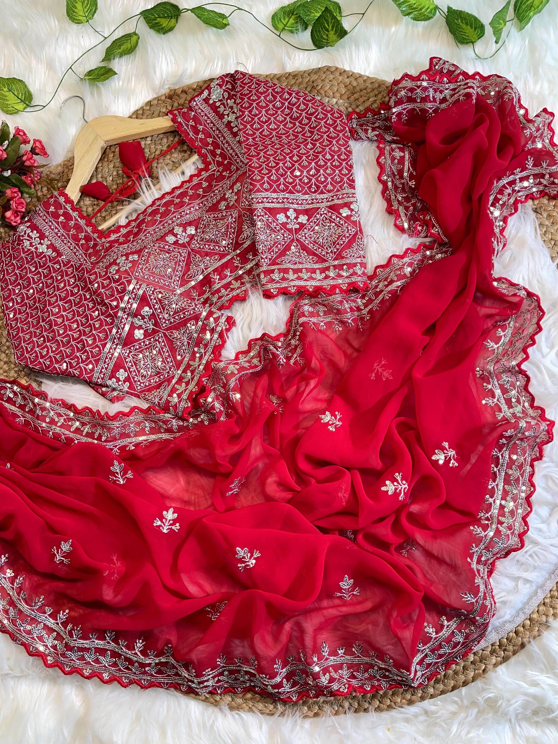 Georgette Embroidery work saree