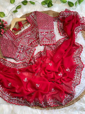 Georgette Embroidery work saree