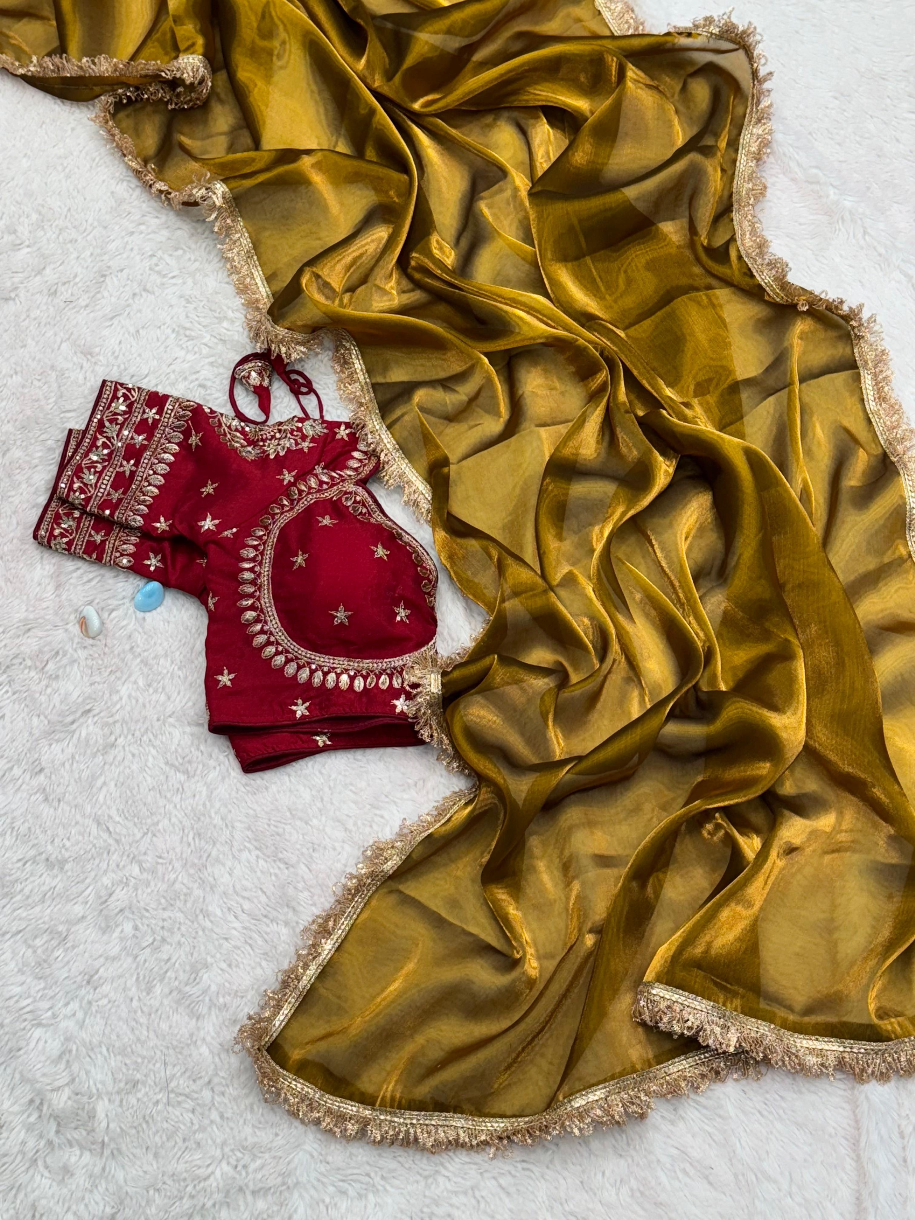 Soft Tissue Saree with readymade blouse
