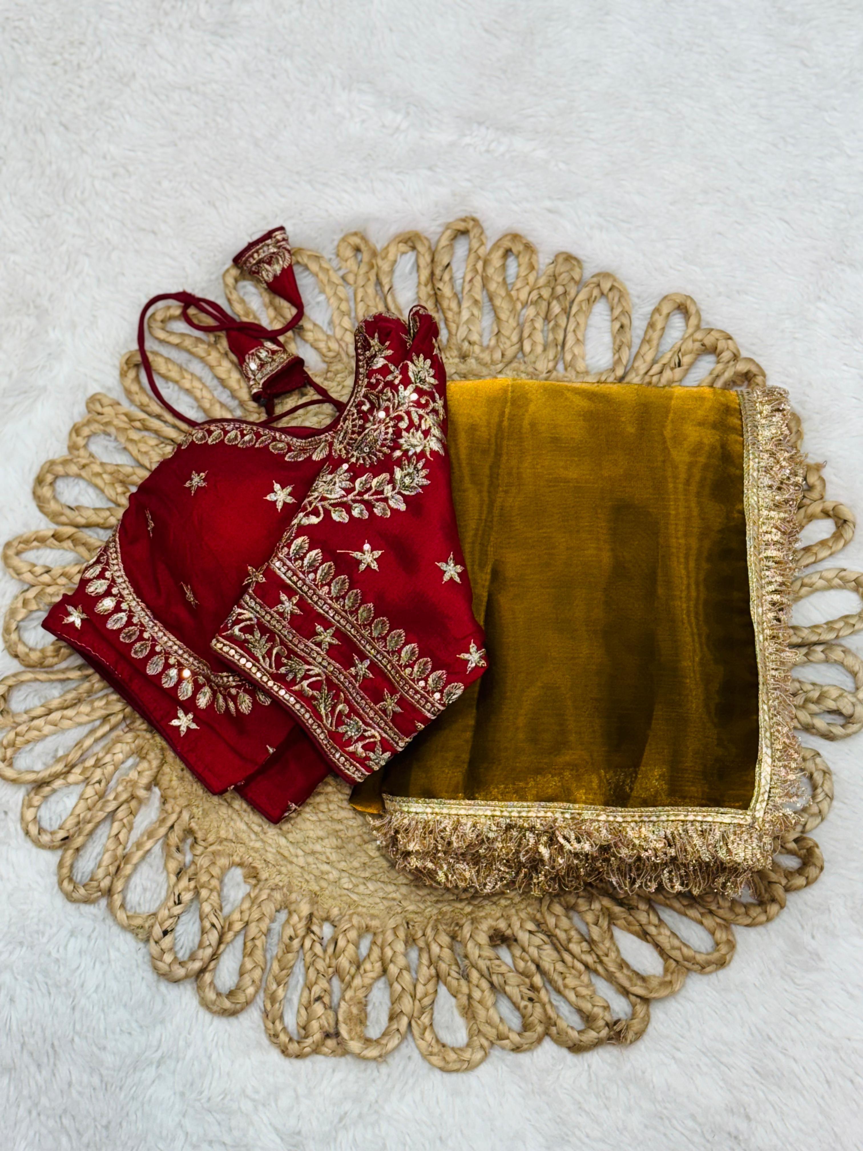 Soft Tissue Saree with readymade blouse