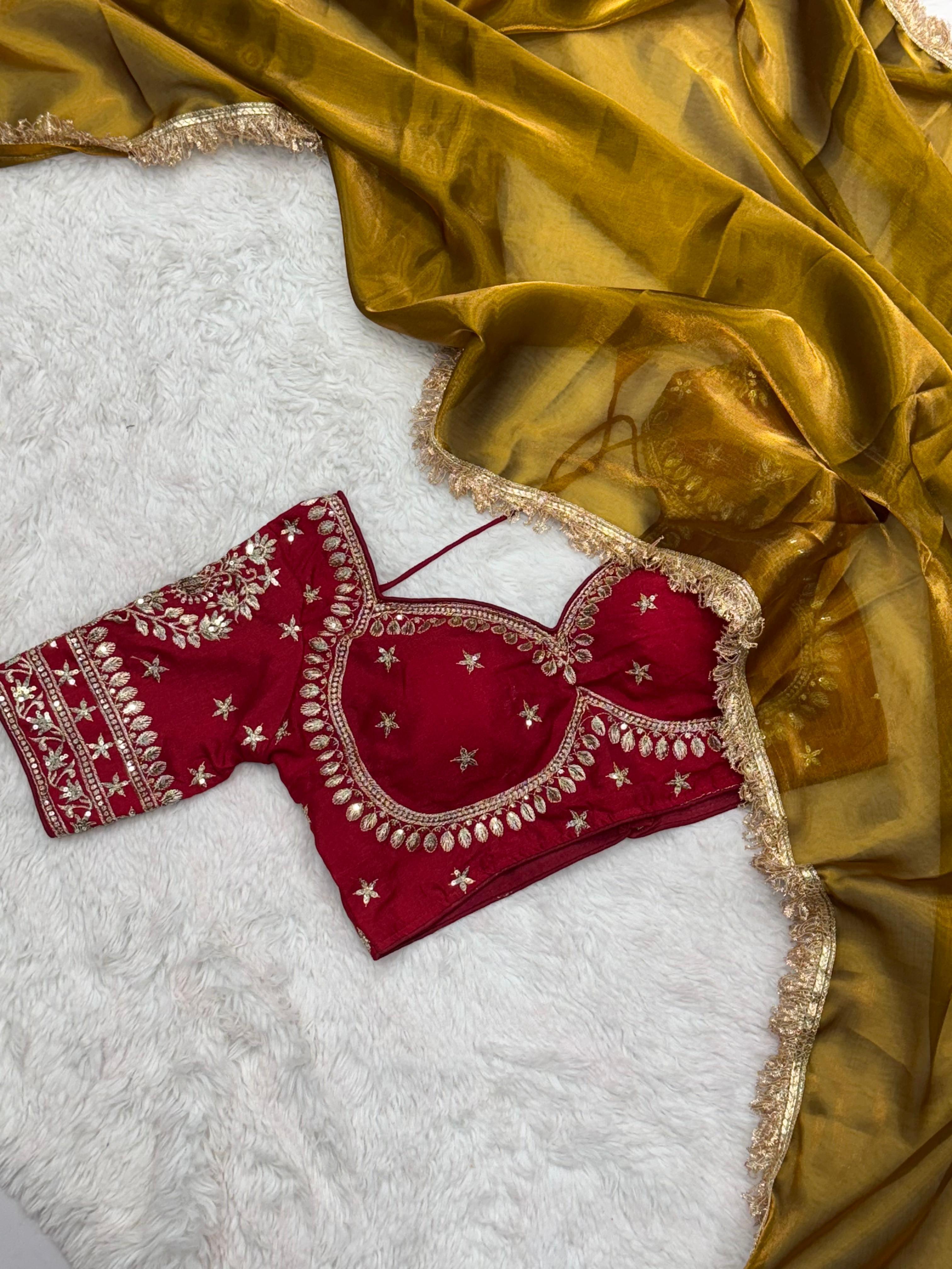 Soft Tissue Saree with readymade blouse