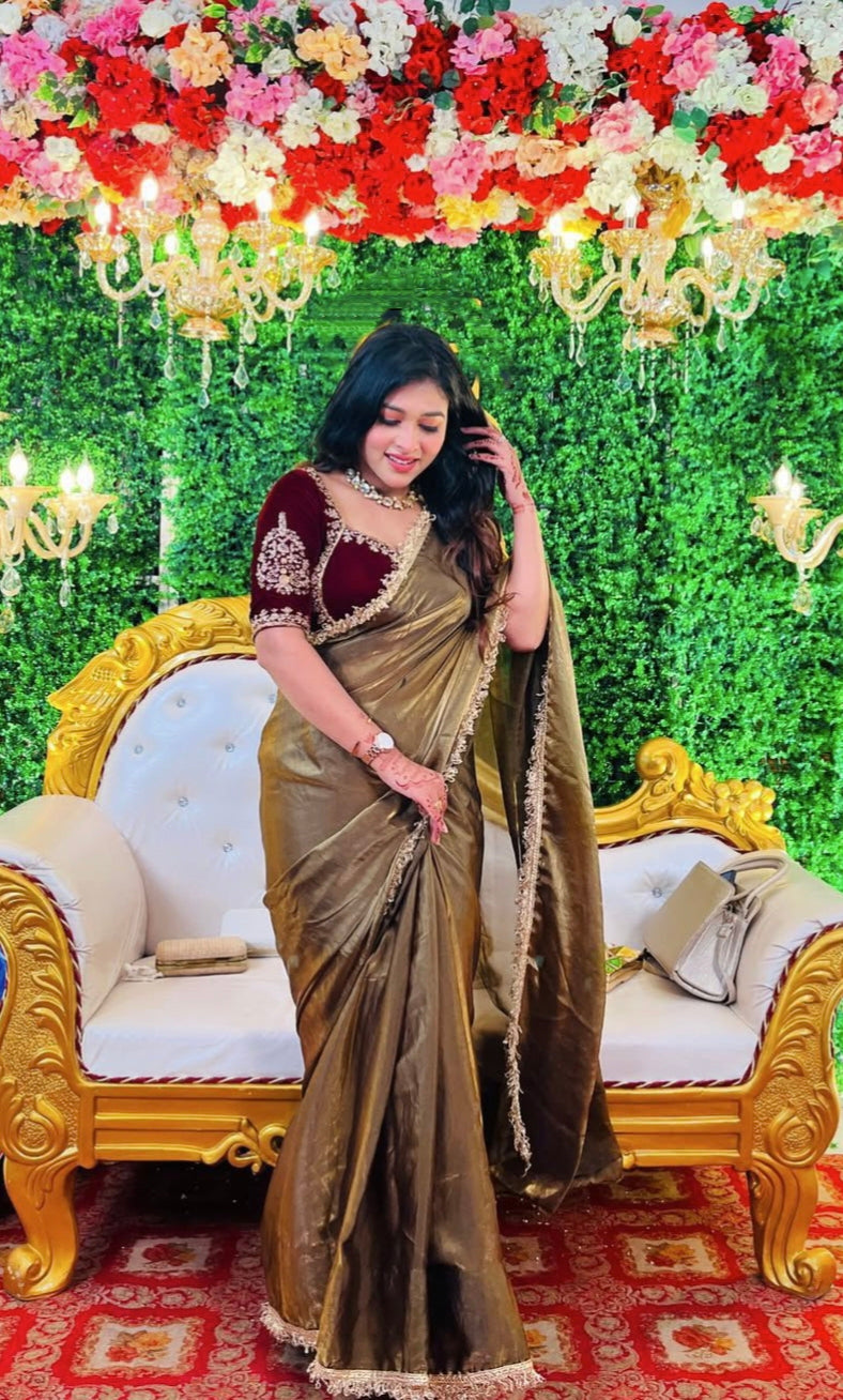 Soft Tissue Saree with readymade blouse