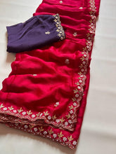 Chiffon Crush Silk Designer Saree