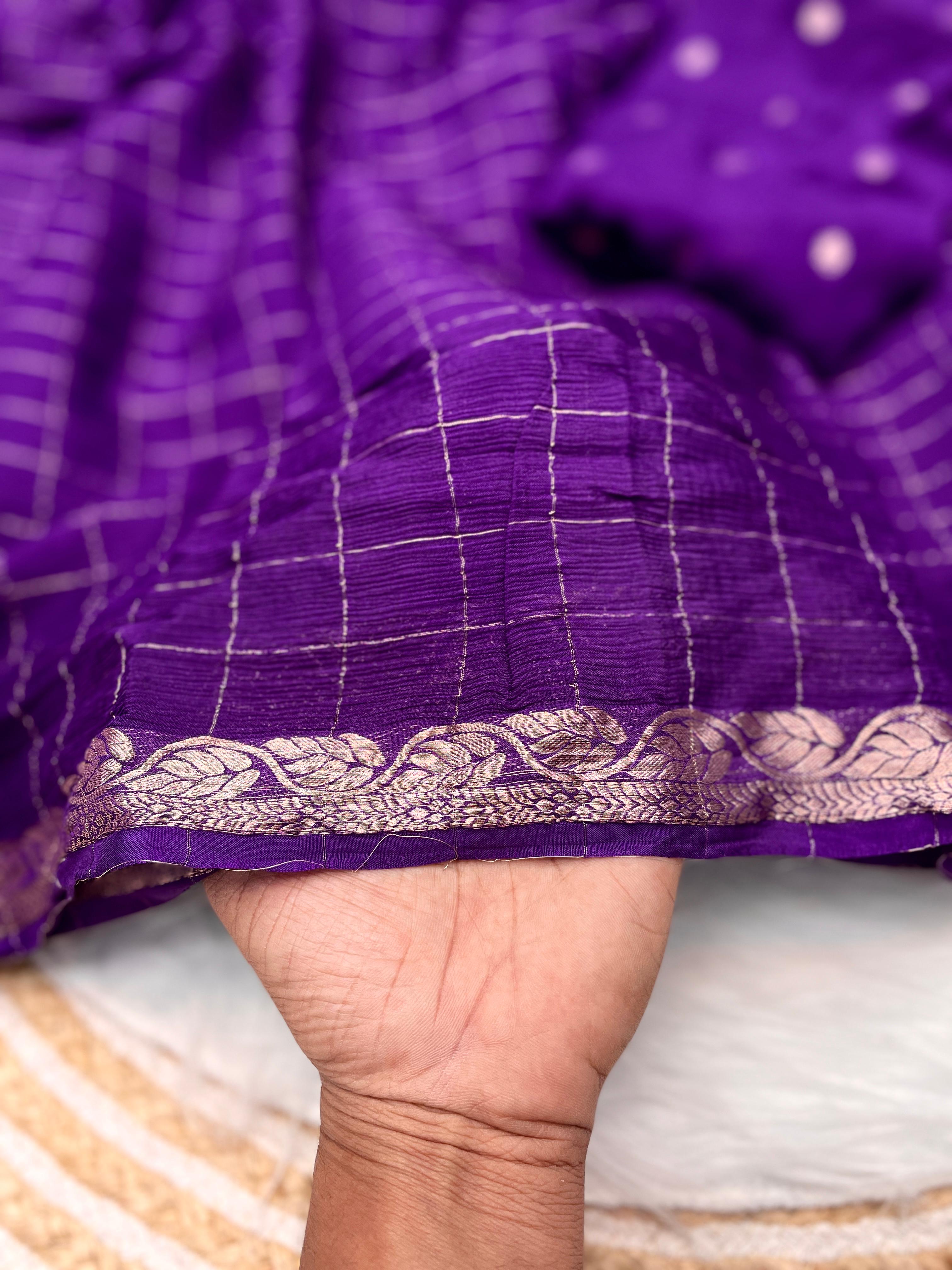 Hand Dyeing Handloom Saree 🤎💜