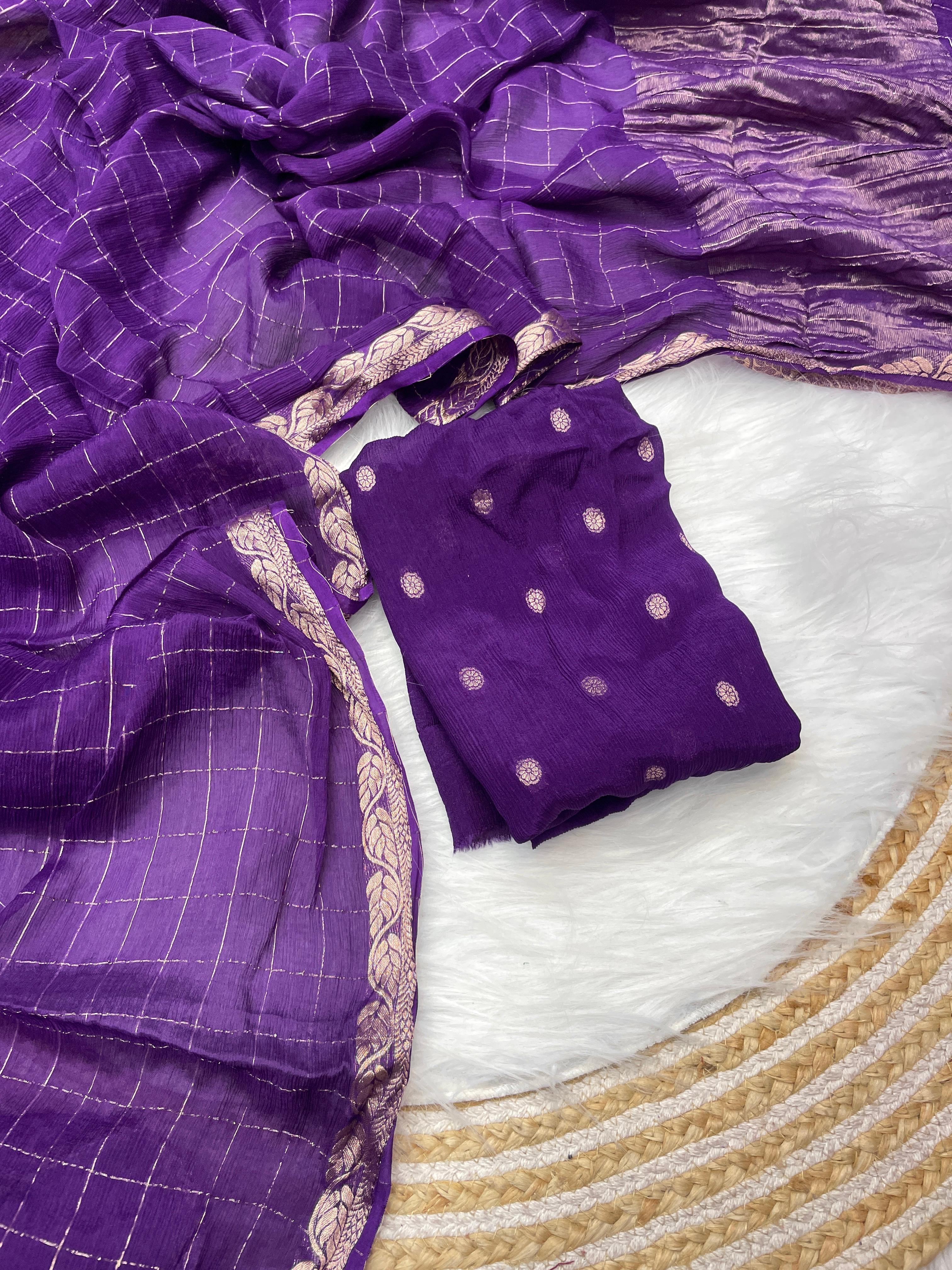 Hand Dyeing Handloom Saree 🤎💜