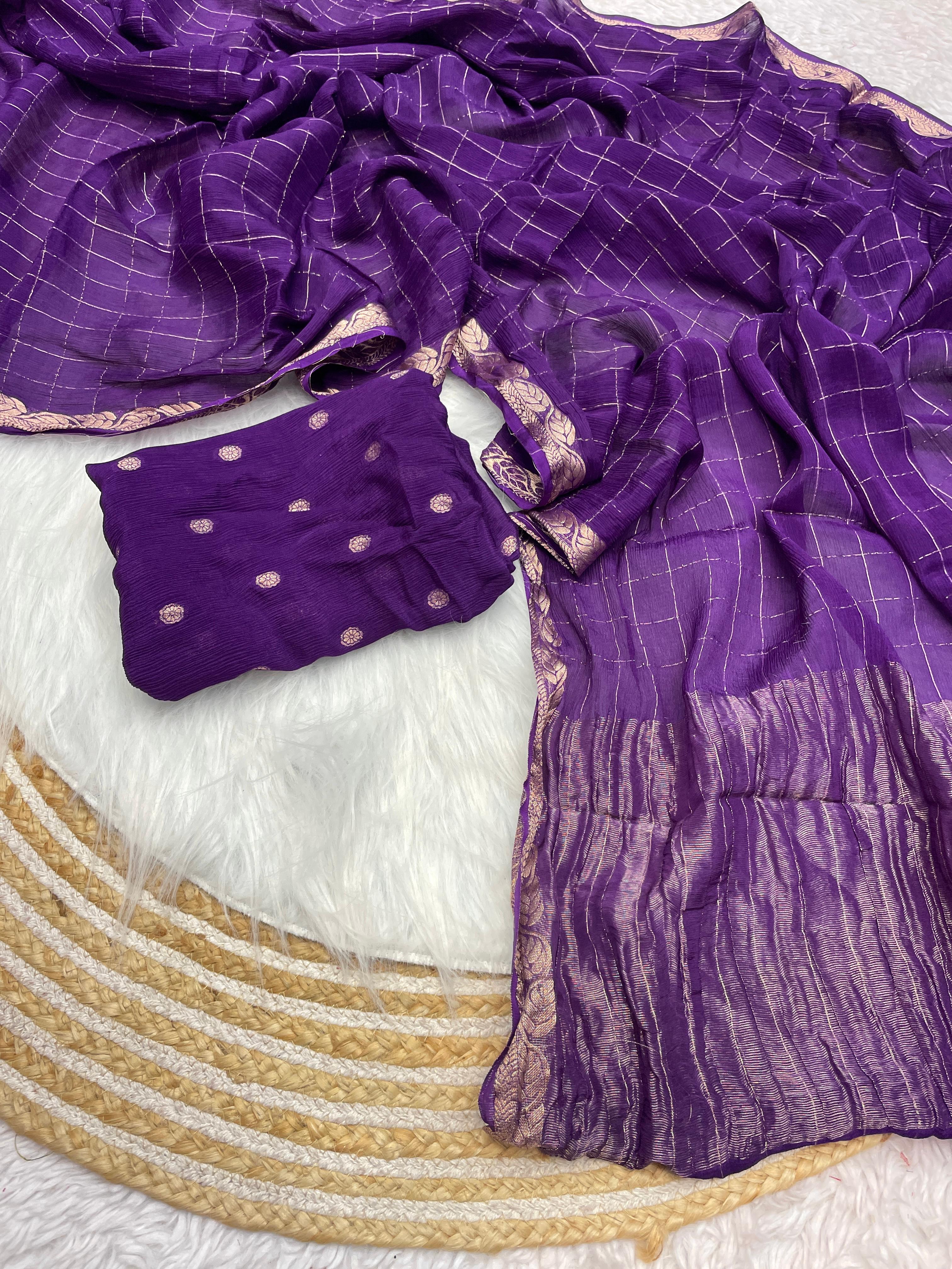 Hand Dyeing Handloom Saree 🤎💜
