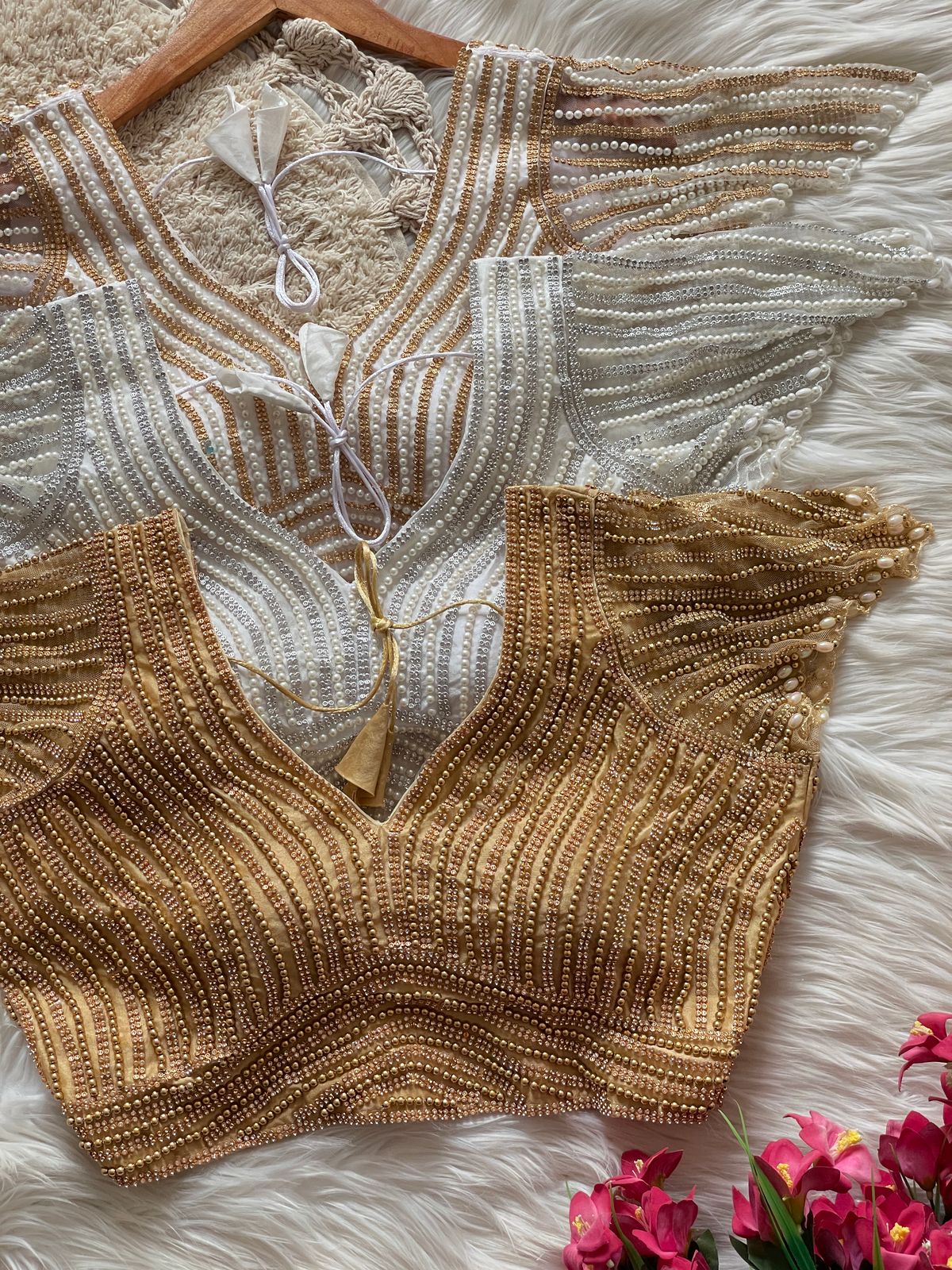 Pearl Motif Readymade Blouse