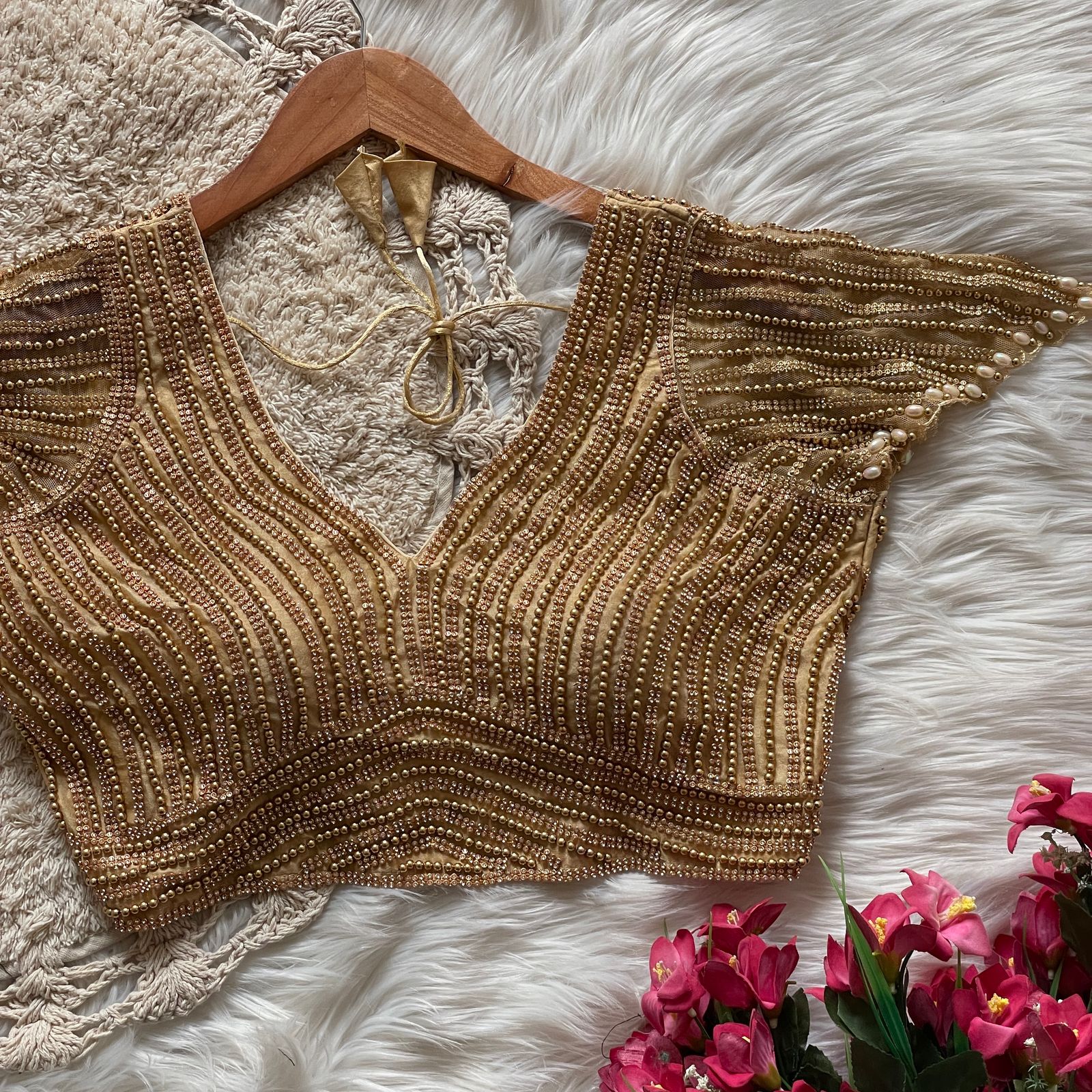 Pearl Motif Readymade Blouse