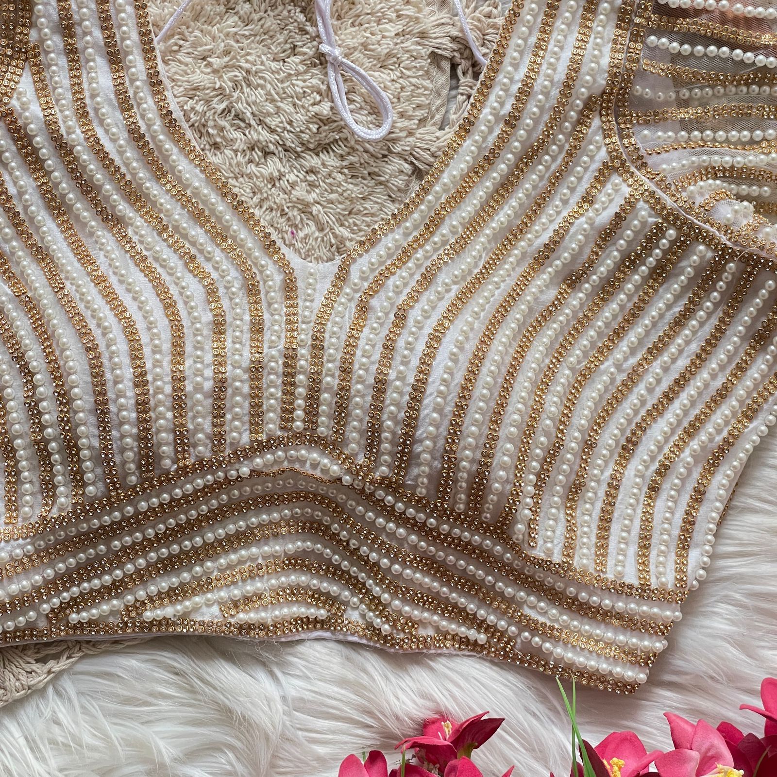 Pearl Motif Readymade Blouse