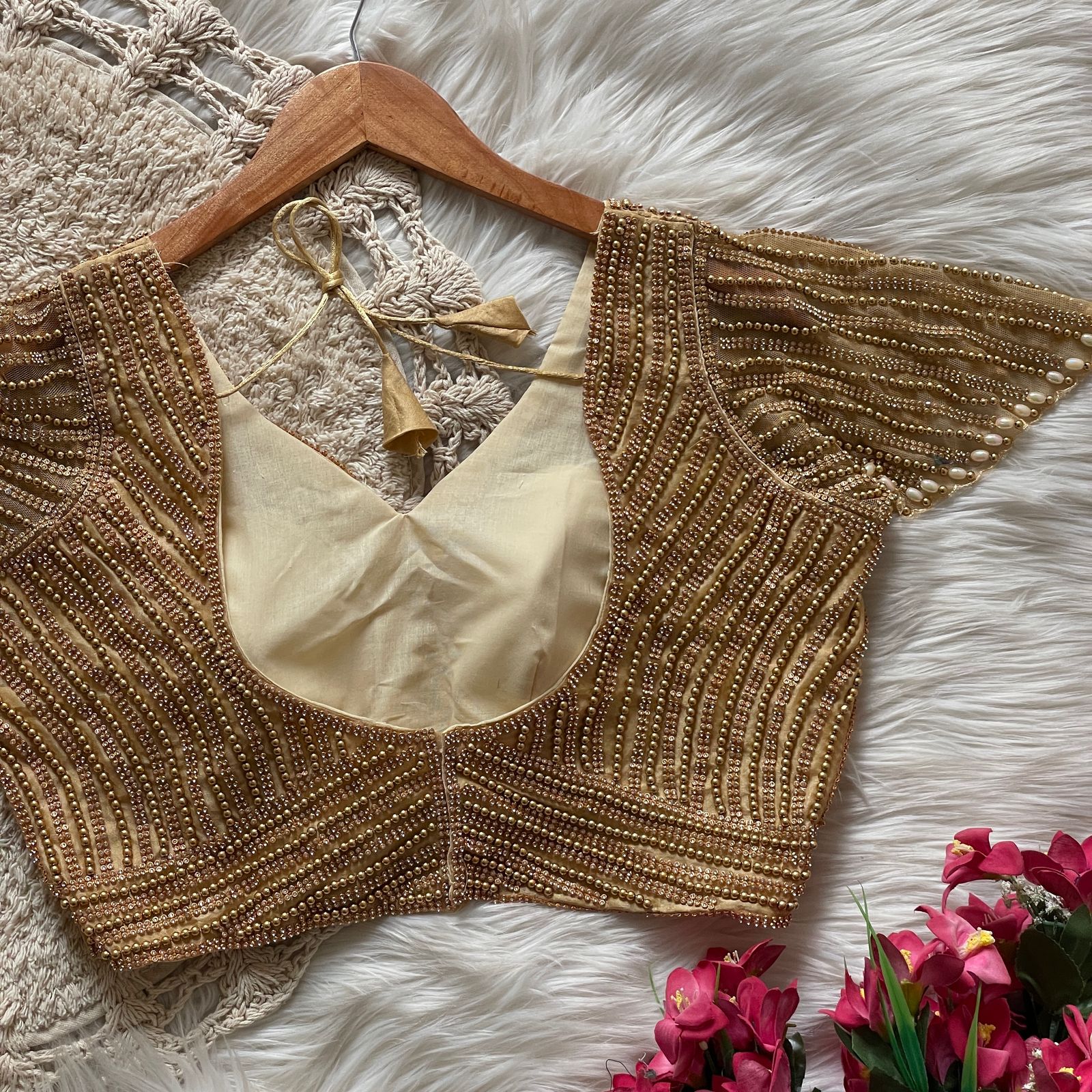 Pearl Motif Readymade Blouse