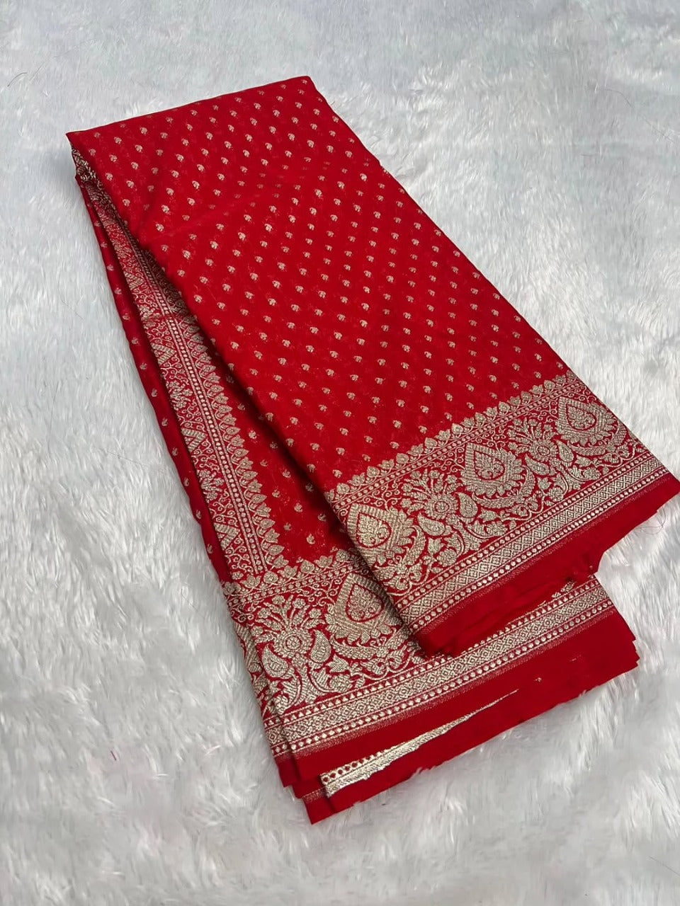 Banarasi Khaddi Katan Georgette Soft Silk Saree