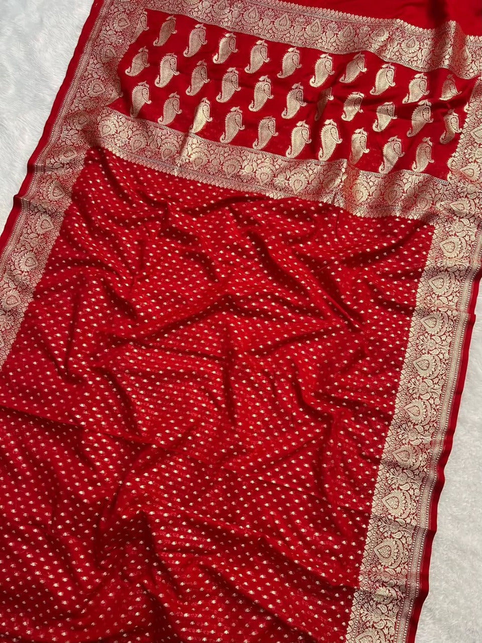 Banarasi Khaddi Katan Georgette Soft Silk Saree