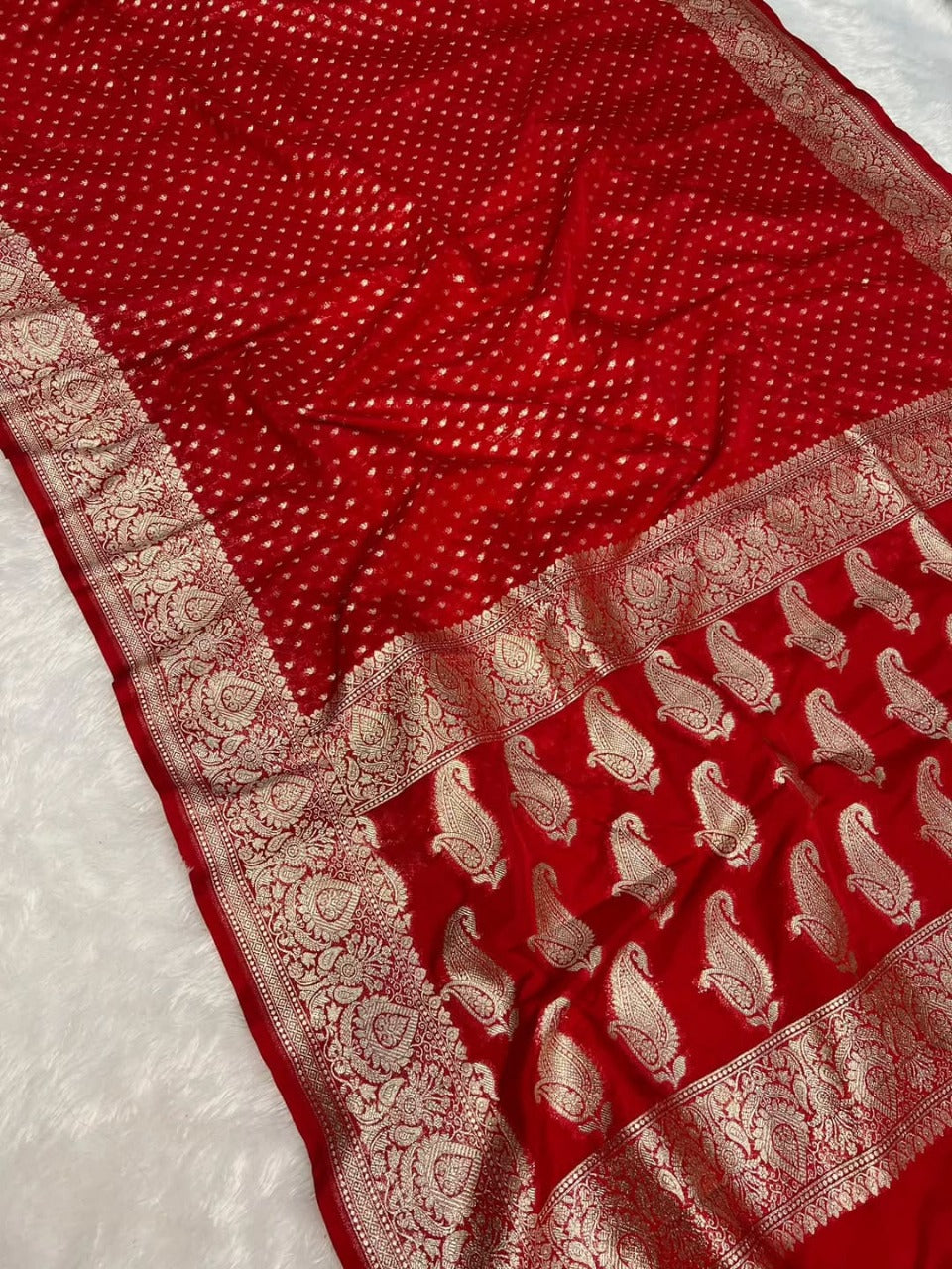 Banarasi Khaddi Katan Georgette Soft Silk Saree