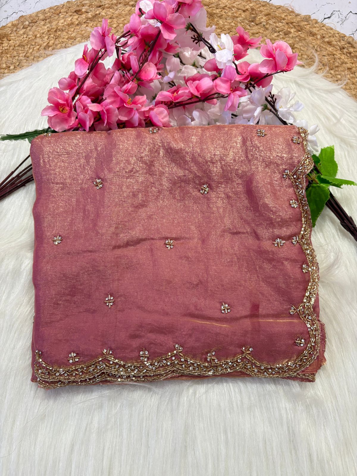 Fendy Silk Designer Handwork Saree