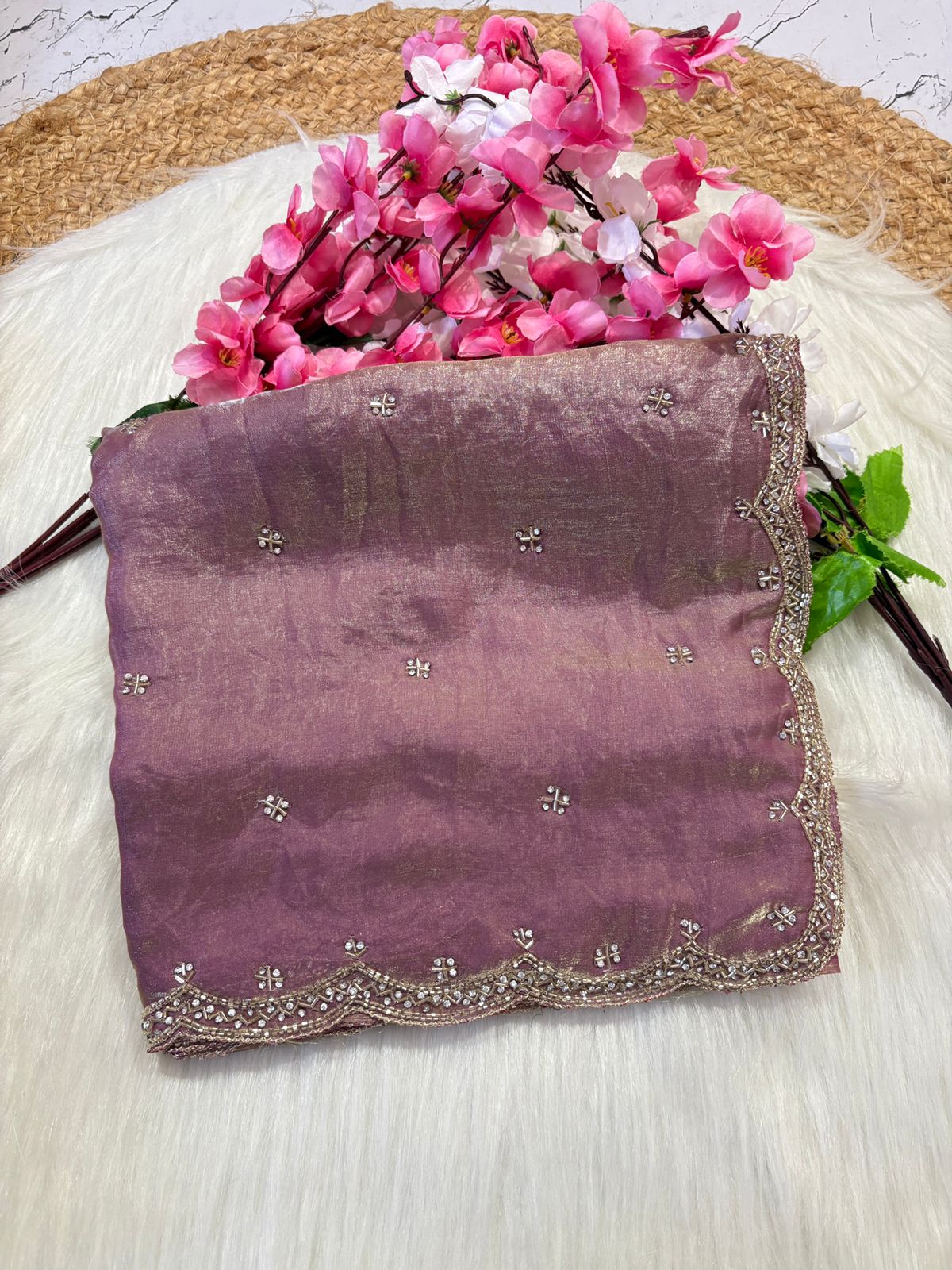 Fendy Silk Designer Handwork Saree