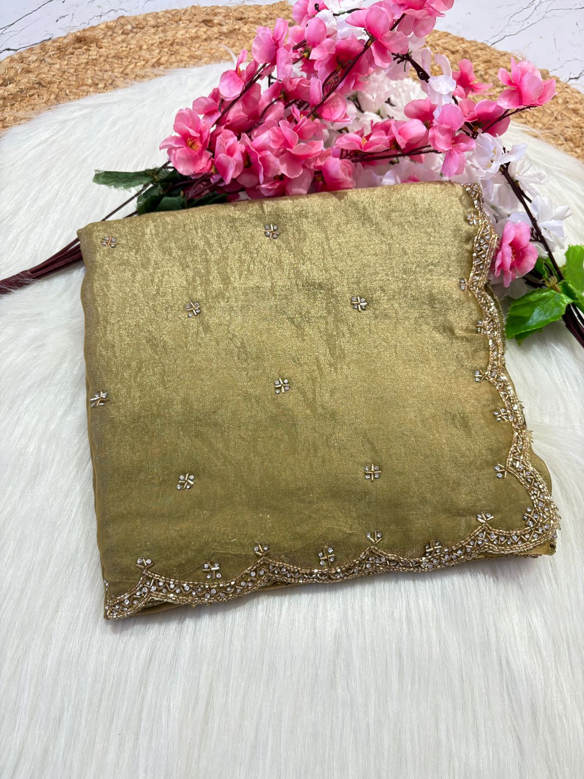 Fendy Silk Designer Handwork Saree