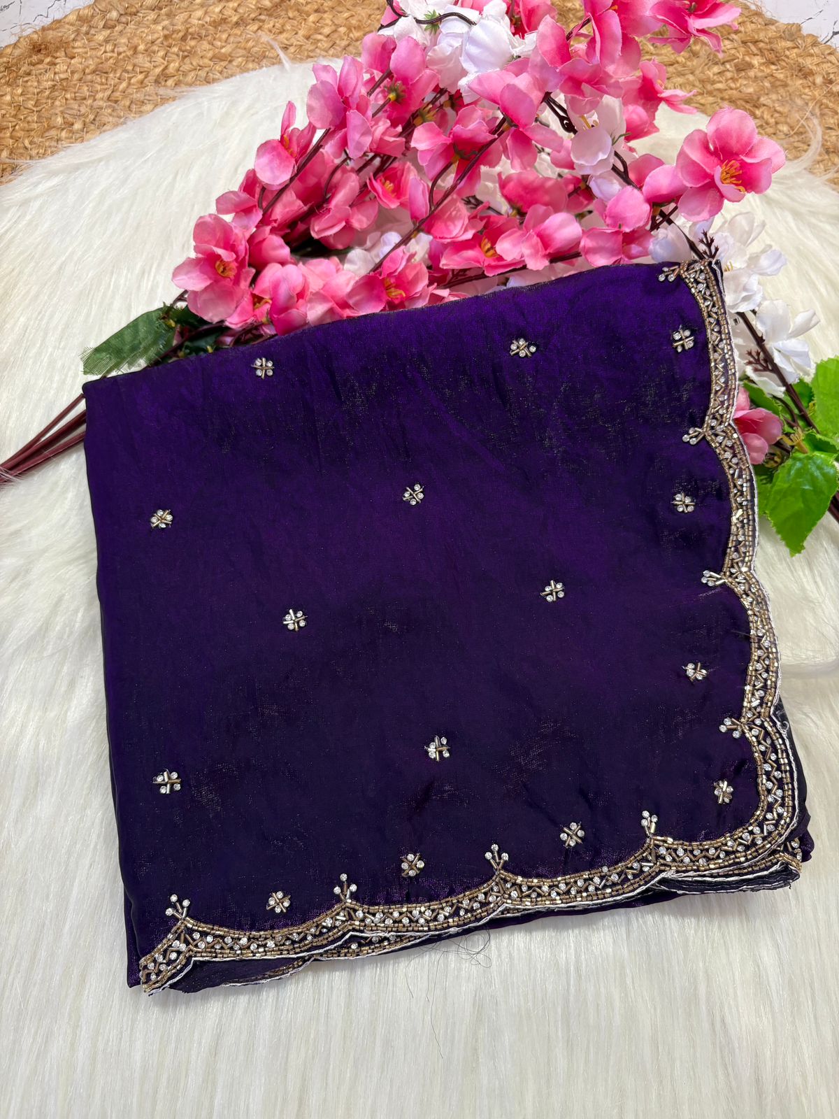 Fendy Silk Designer Handwork Saree