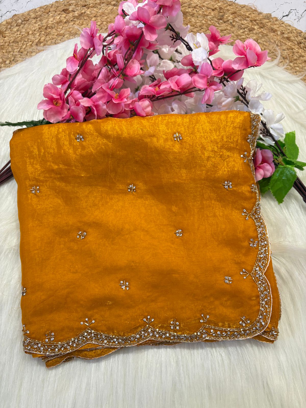 Fendy Silk Designer Handwork Saree