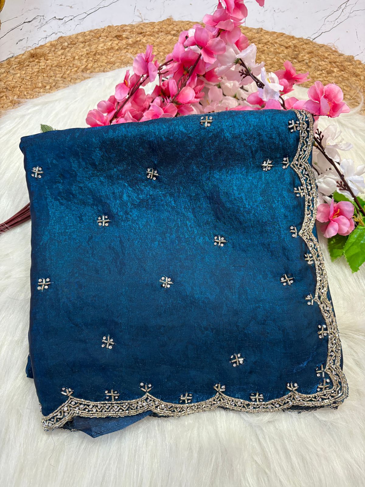 Fendy Silk Designer Handwork Saree