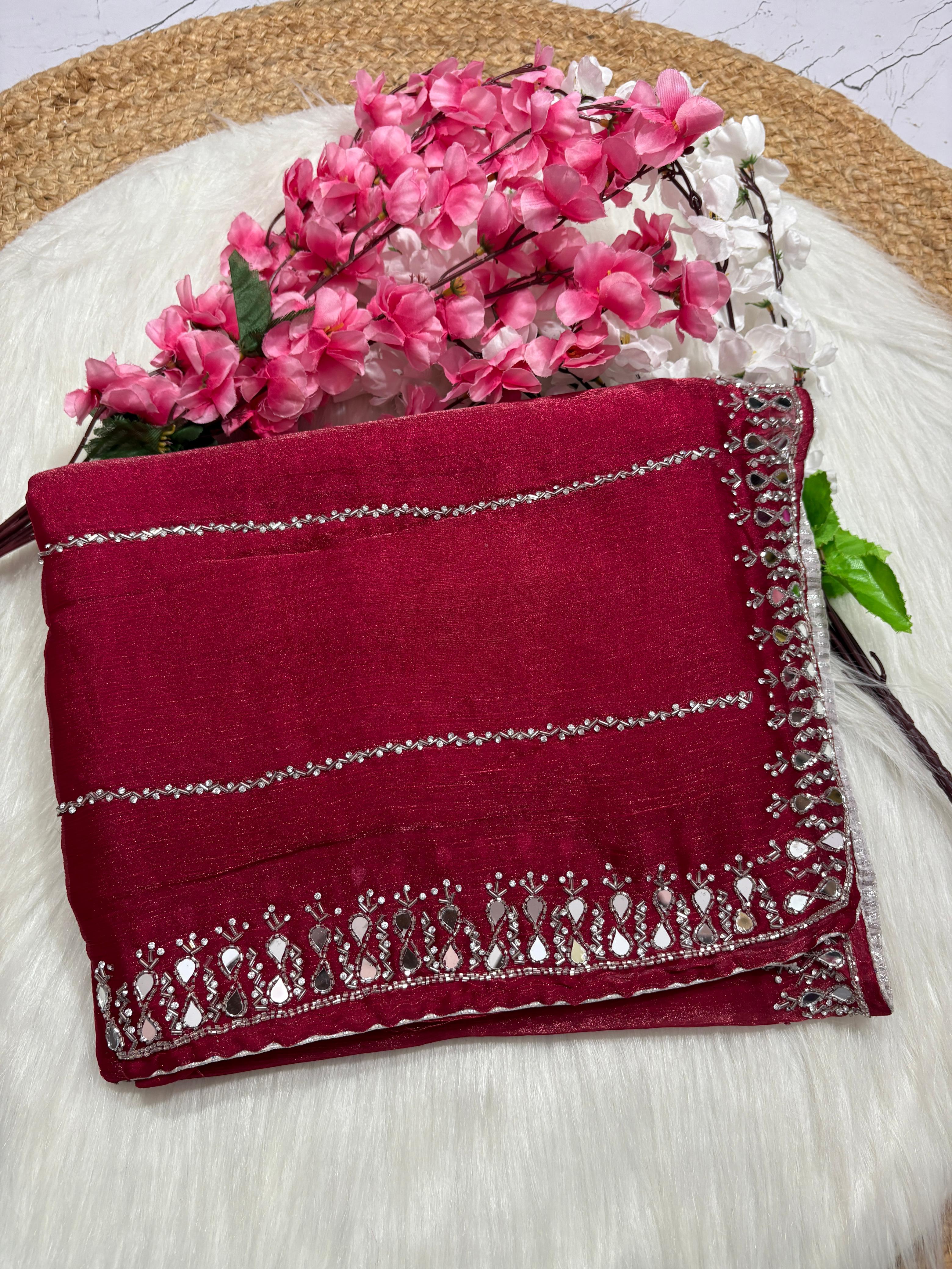 Soft Organza Designer Handwork Saree