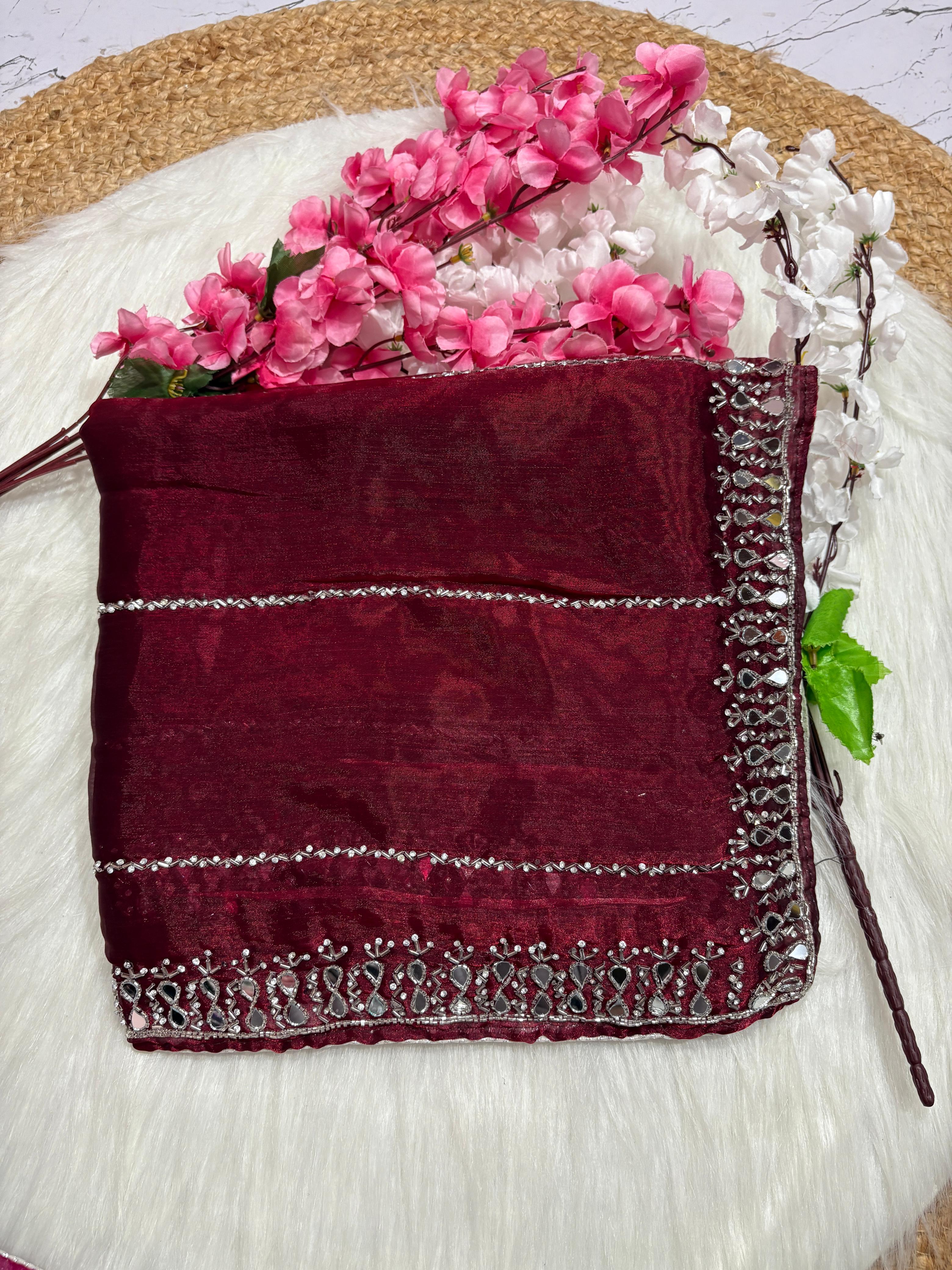 Soft Organza Designer Handwork Saree