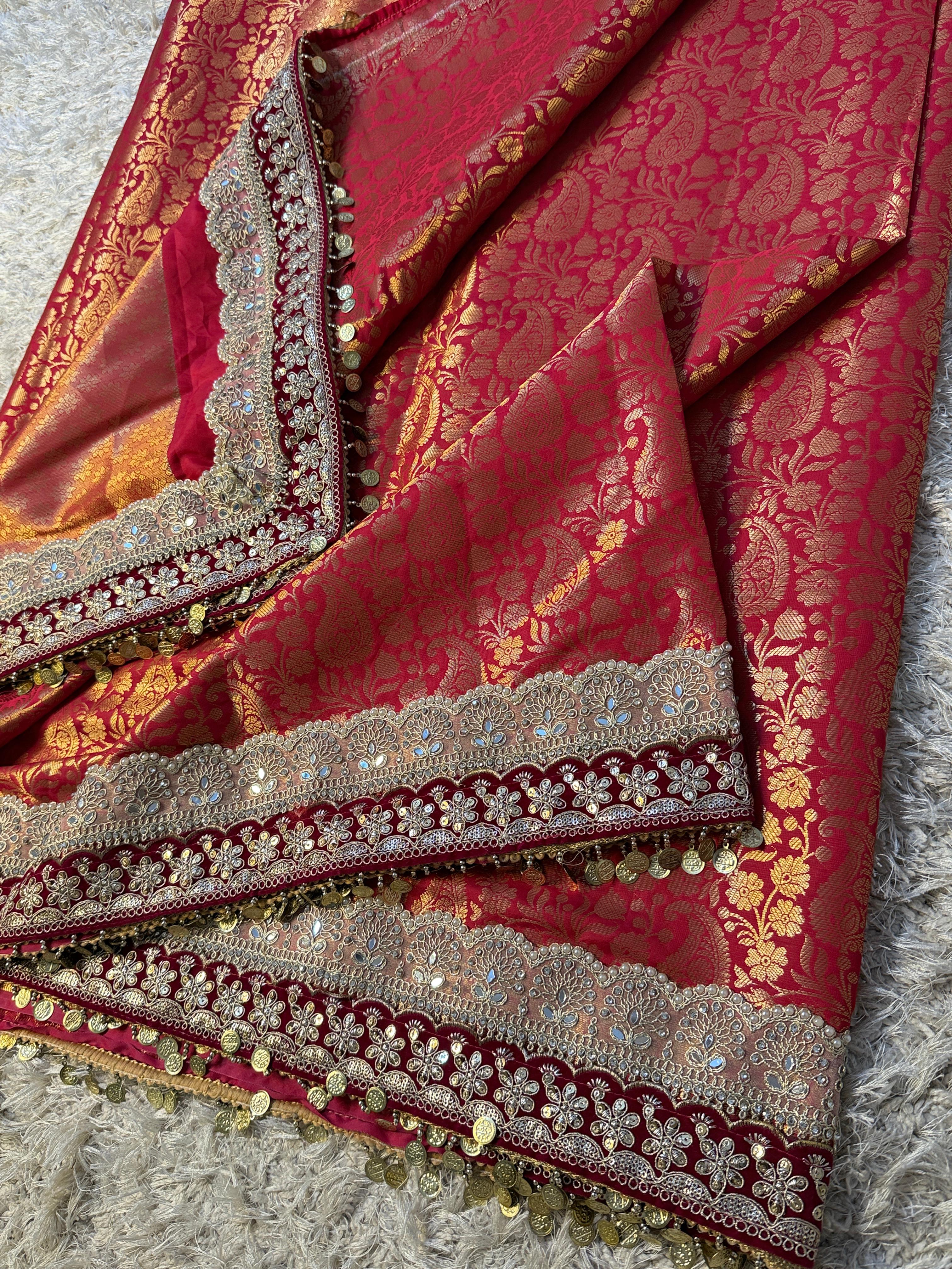 Exclusive Banarasi Bridal Kanjeevaram Brocade Katan Tanchui Saree