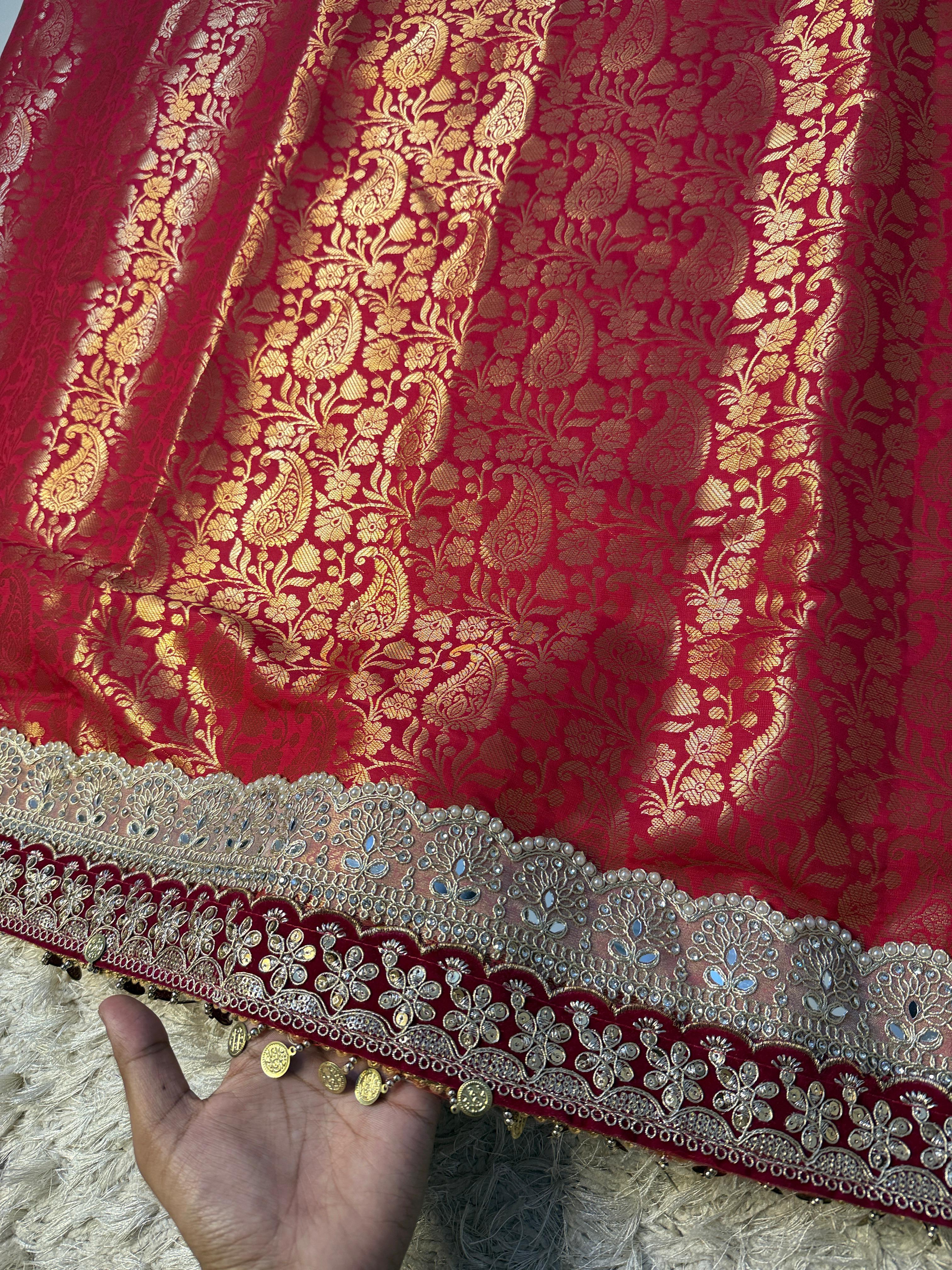 Exclusive Banarasi Bridal Kanjeevaram Brocade Katan Tanchui Saree