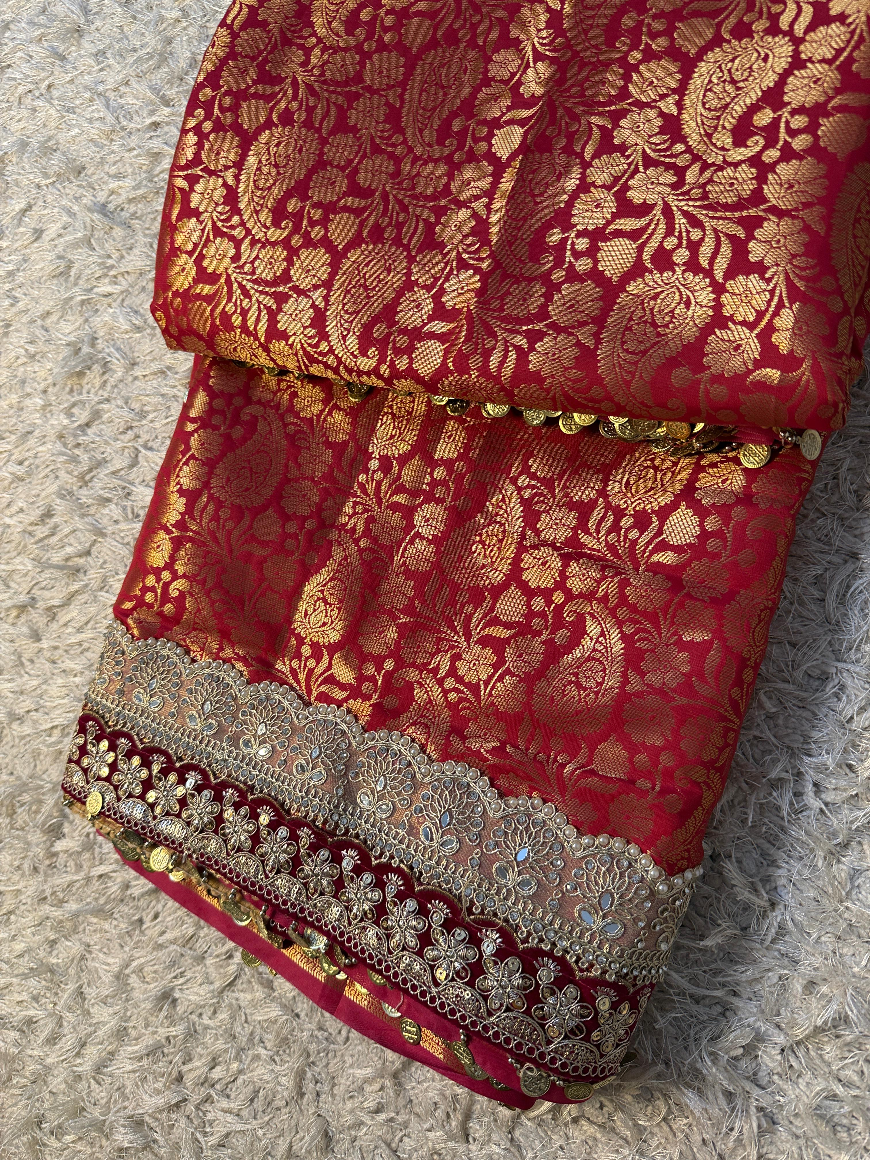 Exclusive Banarasi Bridal Kanjeevaram Brocade Katan Tanchui Saree