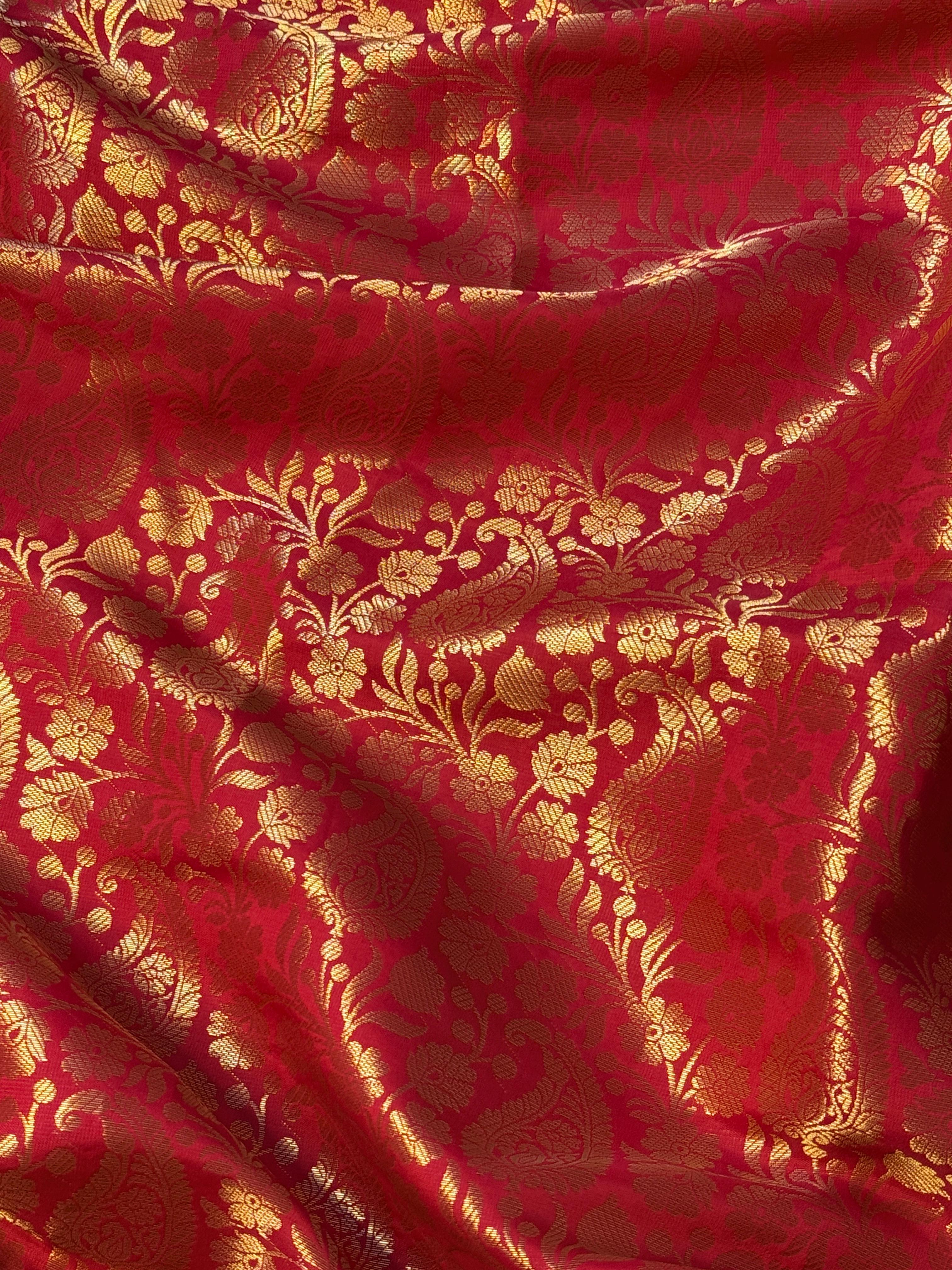 Exclusive Banarasi Bridal Kanjeevaram Brocade Katan Tanchui Saree