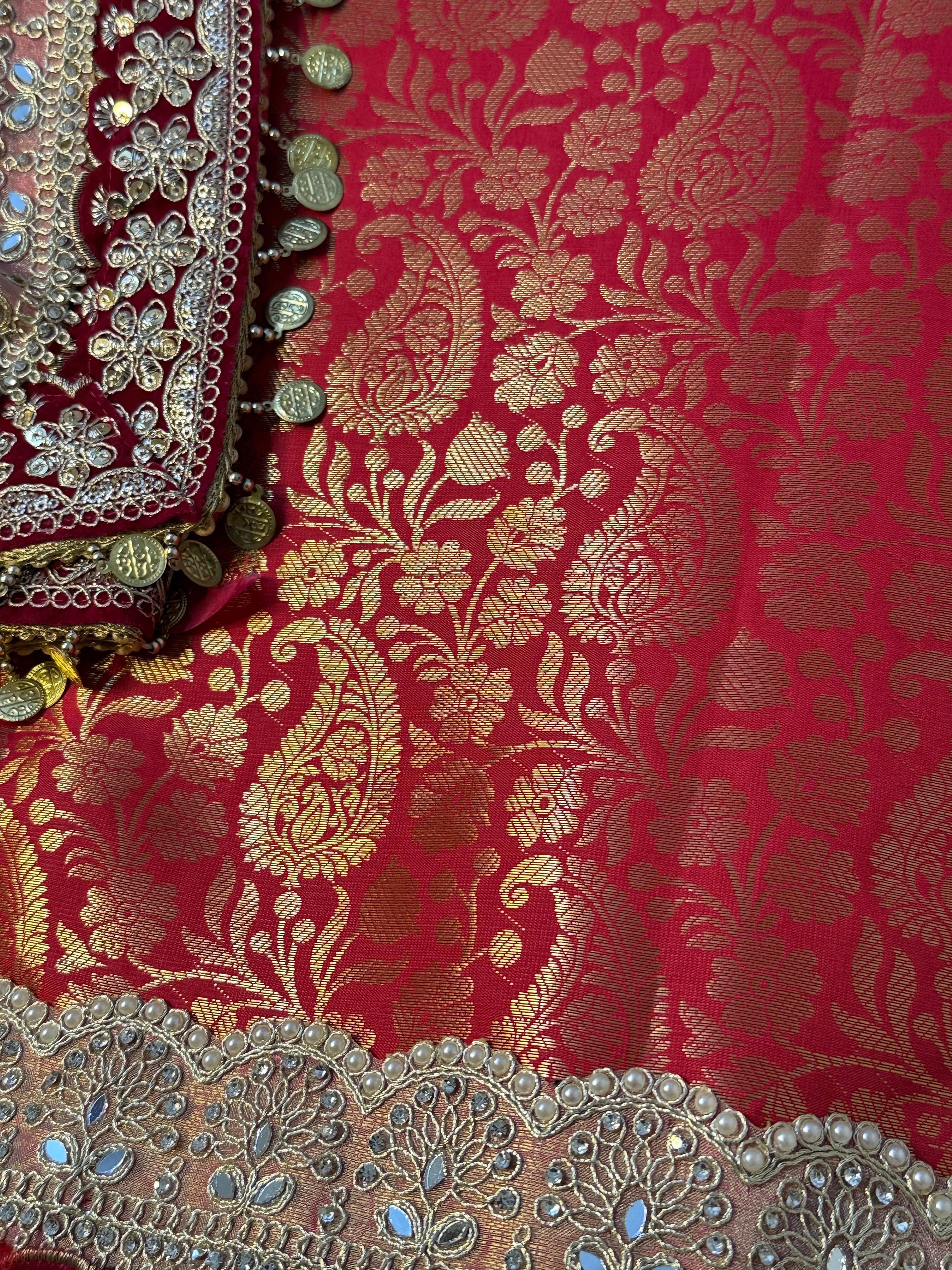 Exclusive Banarasi Bridal Kanjeevaram Brocade Katan Tanchui Saree