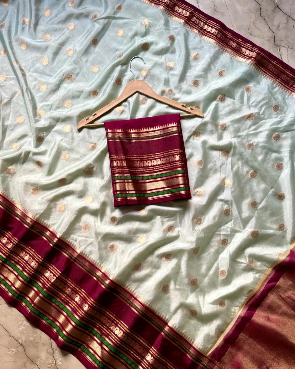 Banarasi warm silk soft saree with zari border